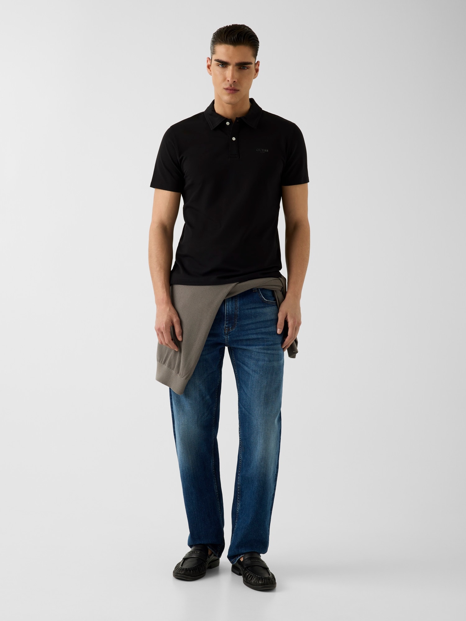 Guess Poloshirt »ESSENTIAL« Slim Fit, Baumwoll-Mix, Logodruck