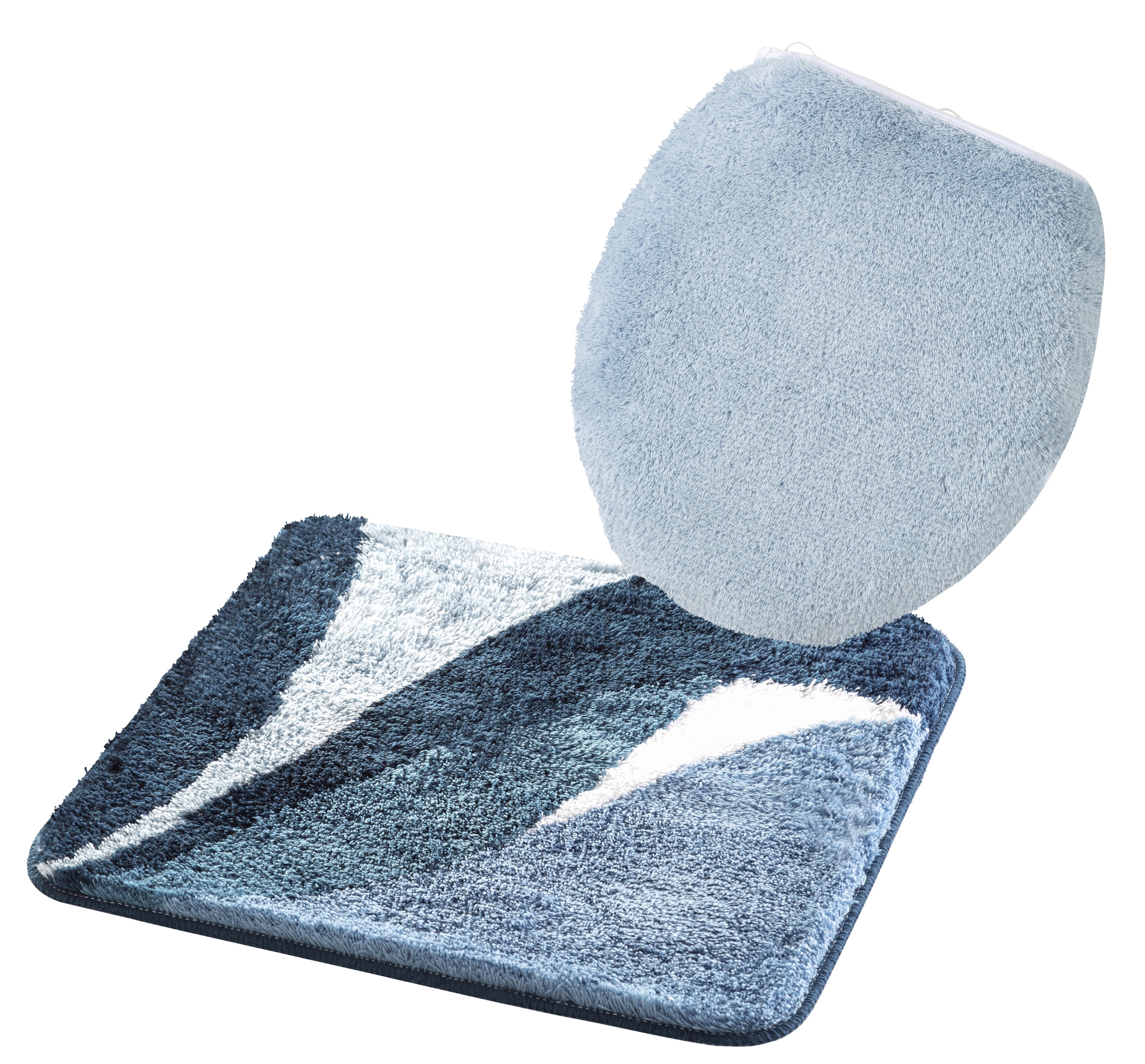 my home Badematte »Magnus, Badvorleger, Badezimmer Teppich«, rutschhemmend beschichtet, strapazierfähig-schnell trocknend, mehrfarbig, Badteppich, Badematten auch als 2 teiliges Set & rund
