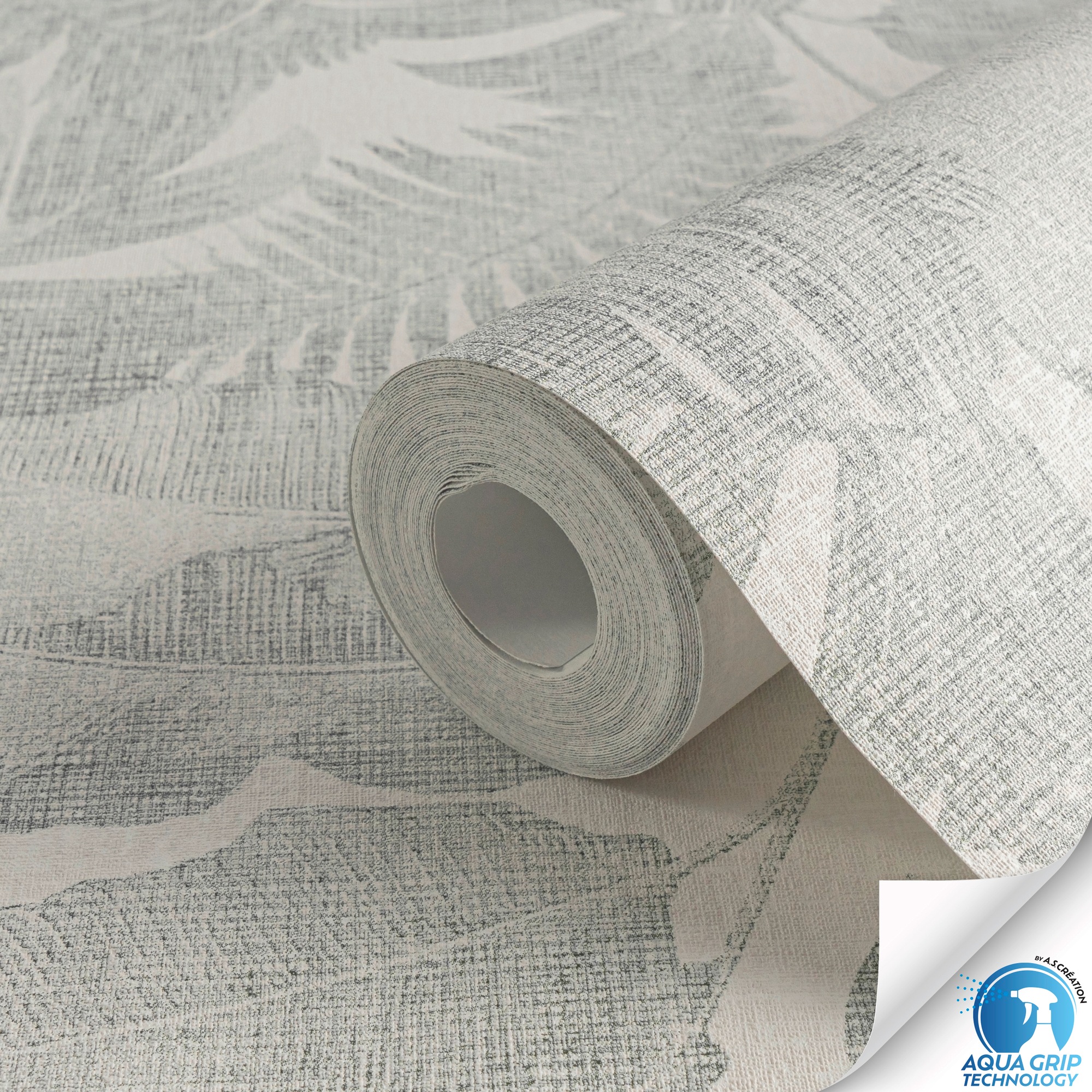 Thumbnail - living walls Vliestapete "DesignDrop vorgeleimte Tapete Dschungel Grün Grau Weiß" matt strukturiert Vliestapete vorgekle...