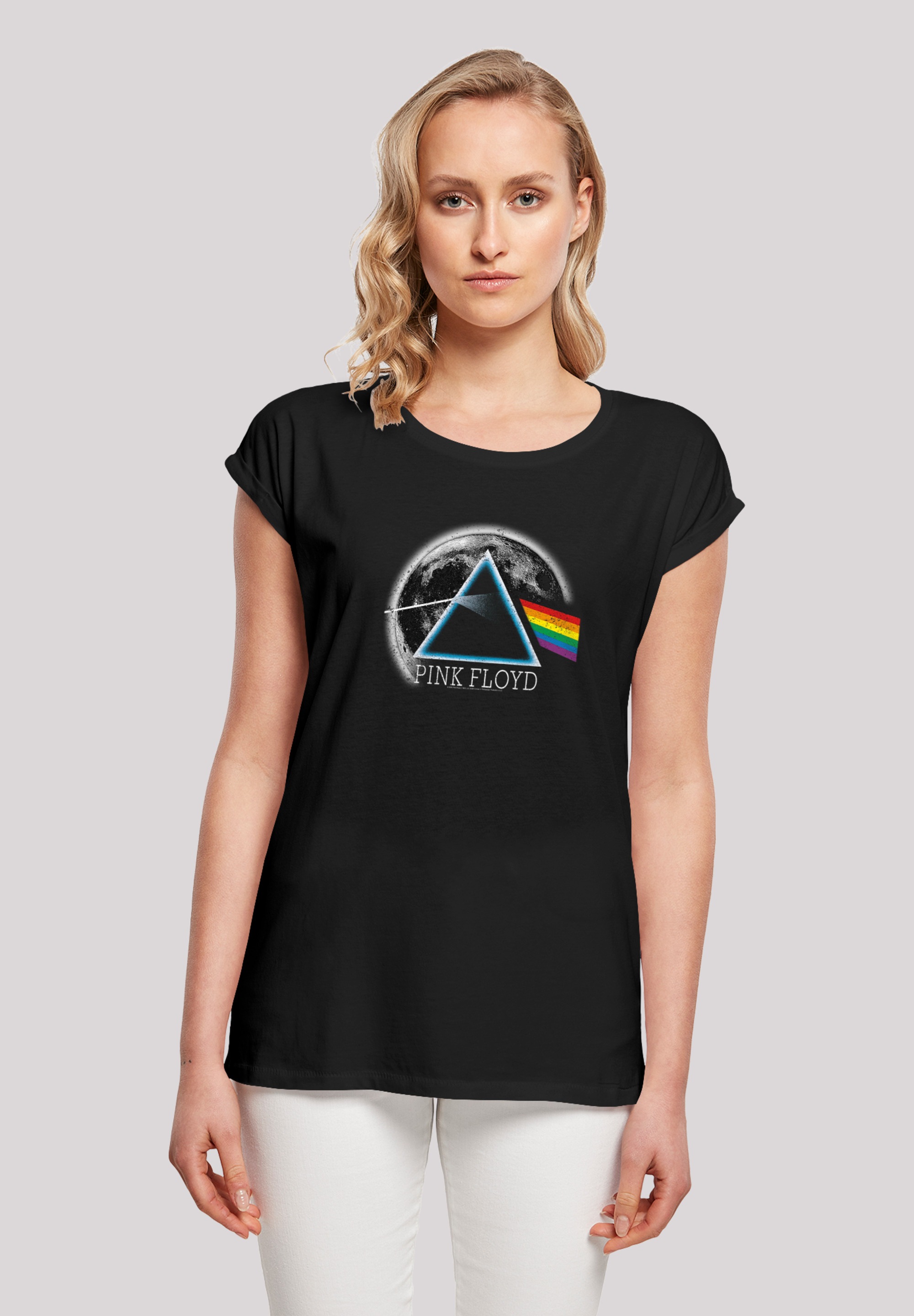 F4NT4STIC T-Shirt "Pink Floyd Dark Side of The Moon Distressed Moon", Damen,Premium Merch,Regular-Fit,Kurze Ärmel,Bandsh