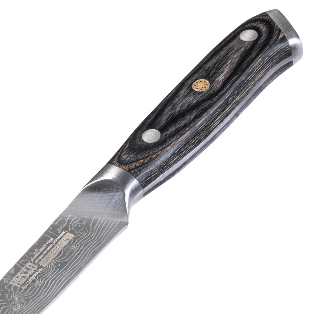 RESTO Kitchenware Gemüsemesser »Ogma 10 cm, aus Edelstahl«, (1 tlg.), professionelles Schälmesser mit lasergravierter Hochleistungsklinge