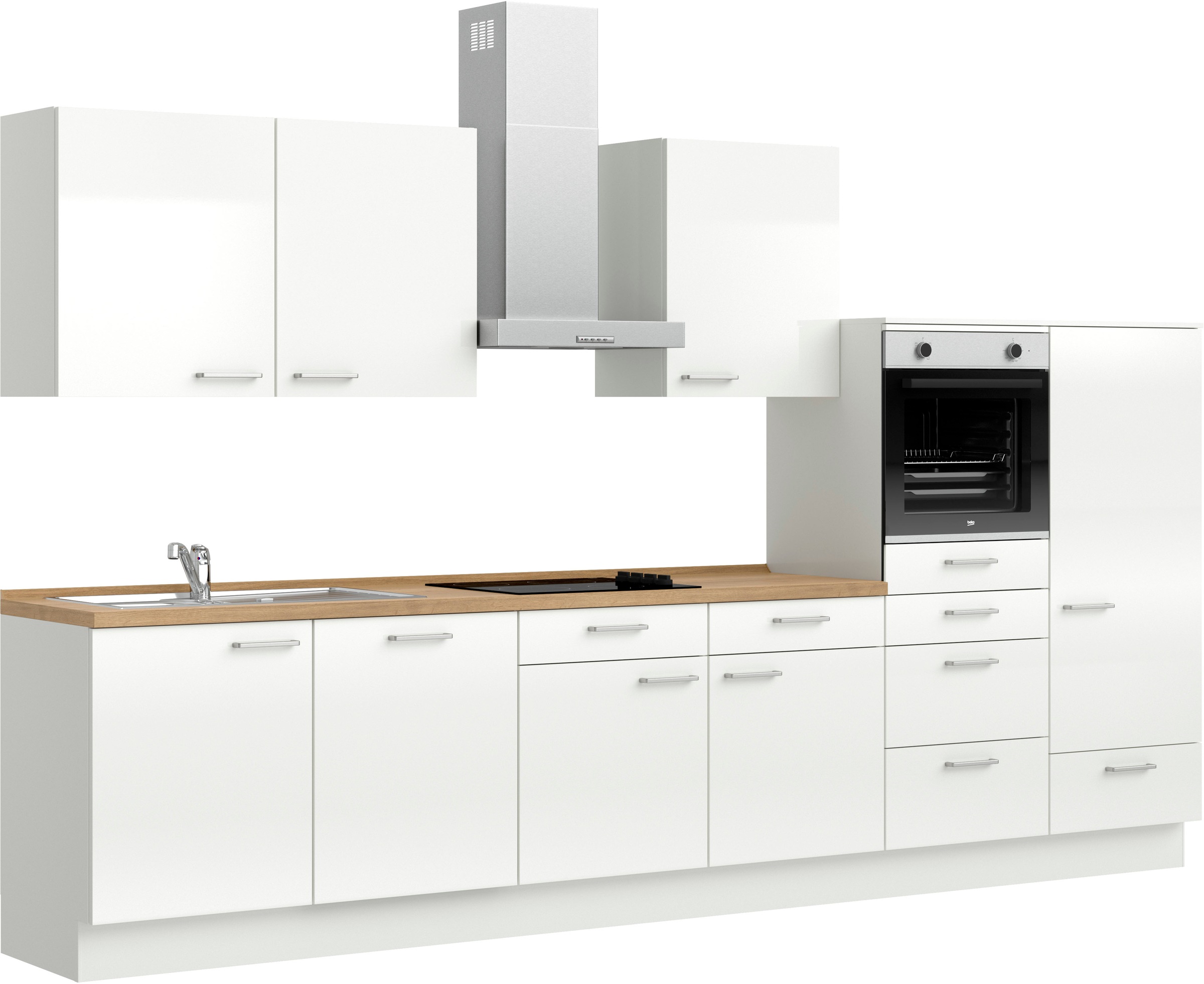nobilia® Küchenzeile »"Flash I"«, vormontiert, Ausrichtung wählbar, Breite 360 cm, wahlw. mit E-Geräten