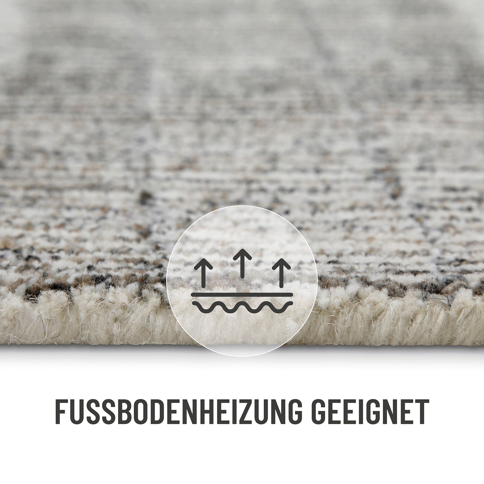 Wecon home Teppich »Hamptons FORTY«, rund, 11 mm Höhe, Fasermix, Kurzflor, Wohnzimmer, Schlafzimmer, elegant, Streifen Muster