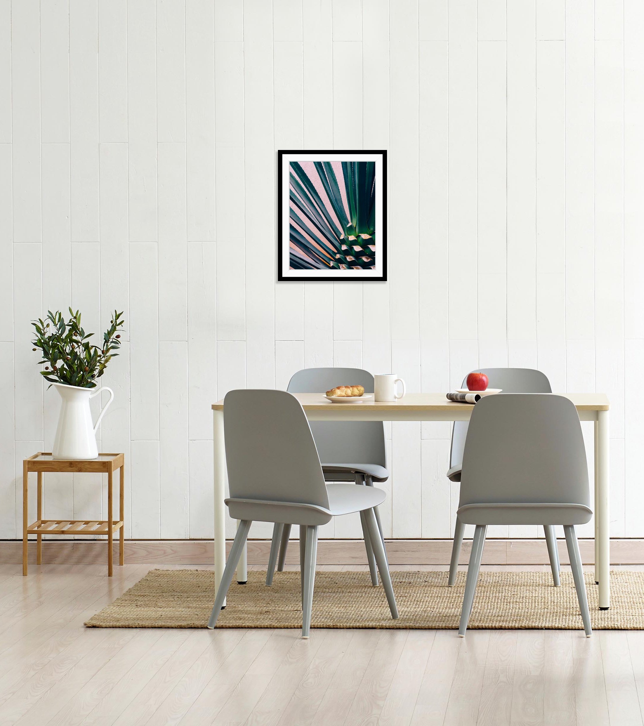 queence Bild »Kim«, Blätter-Palmen-Stechpalmen-Foto-Kunst, HD Premium Poster-Druck inkl. Holzrahmen