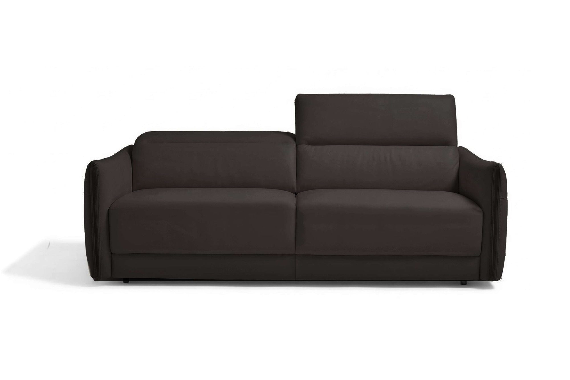 Egoitaliano Schlafsofa "FOX, 216 cm, Made in Italy-Designsofa mit Dauerschlaffunktion" Schlafsofa aus Echtleder Bull mit verstellbaren Kopfstützen