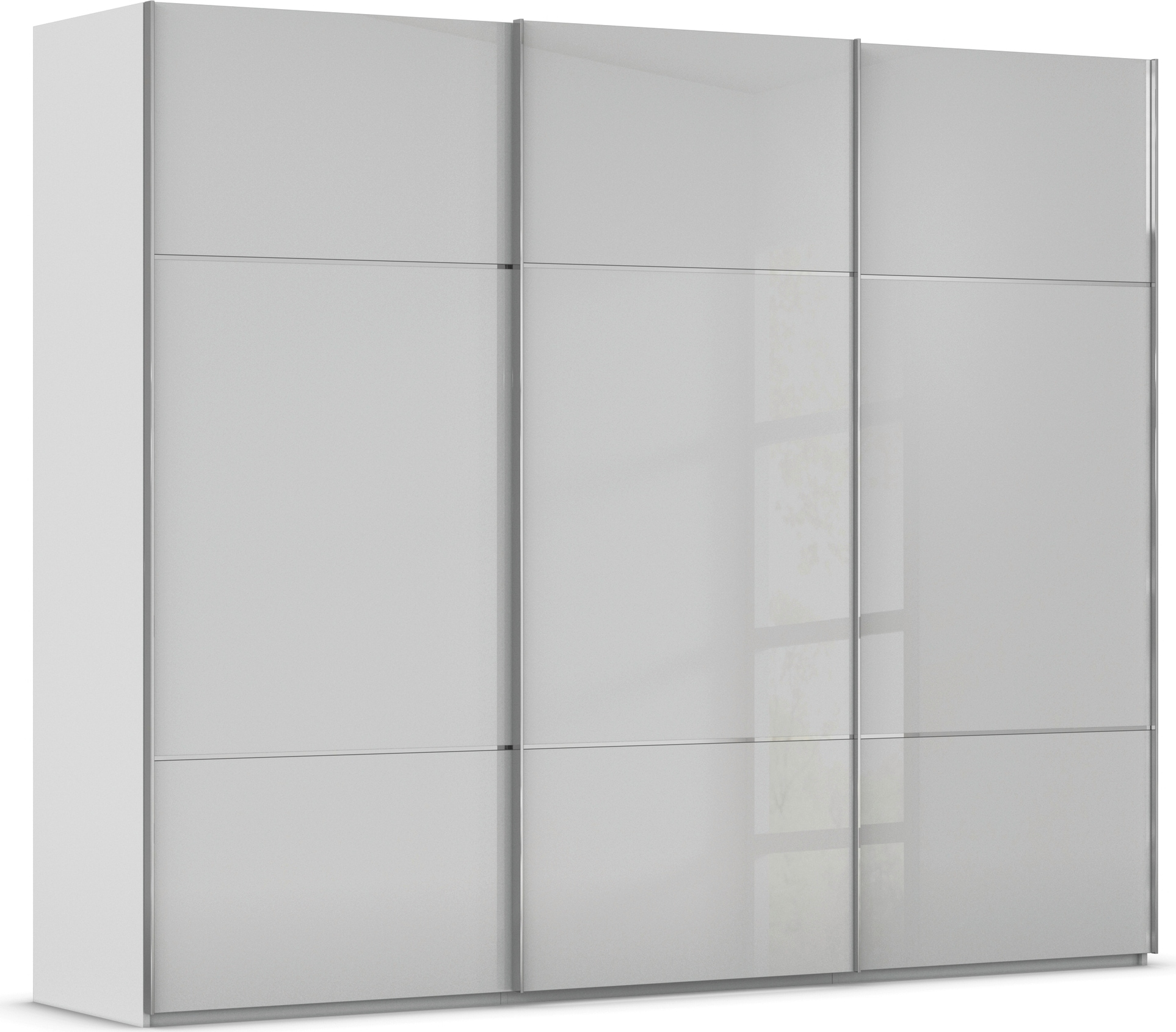 rauch "Kleiderschrank Schrank Garderobe Schlafzimmerschrank SCALE-TRIO" edle dreigeteilte Front mit 2 Zierleisten Glasfront MADE IN GERMANY
