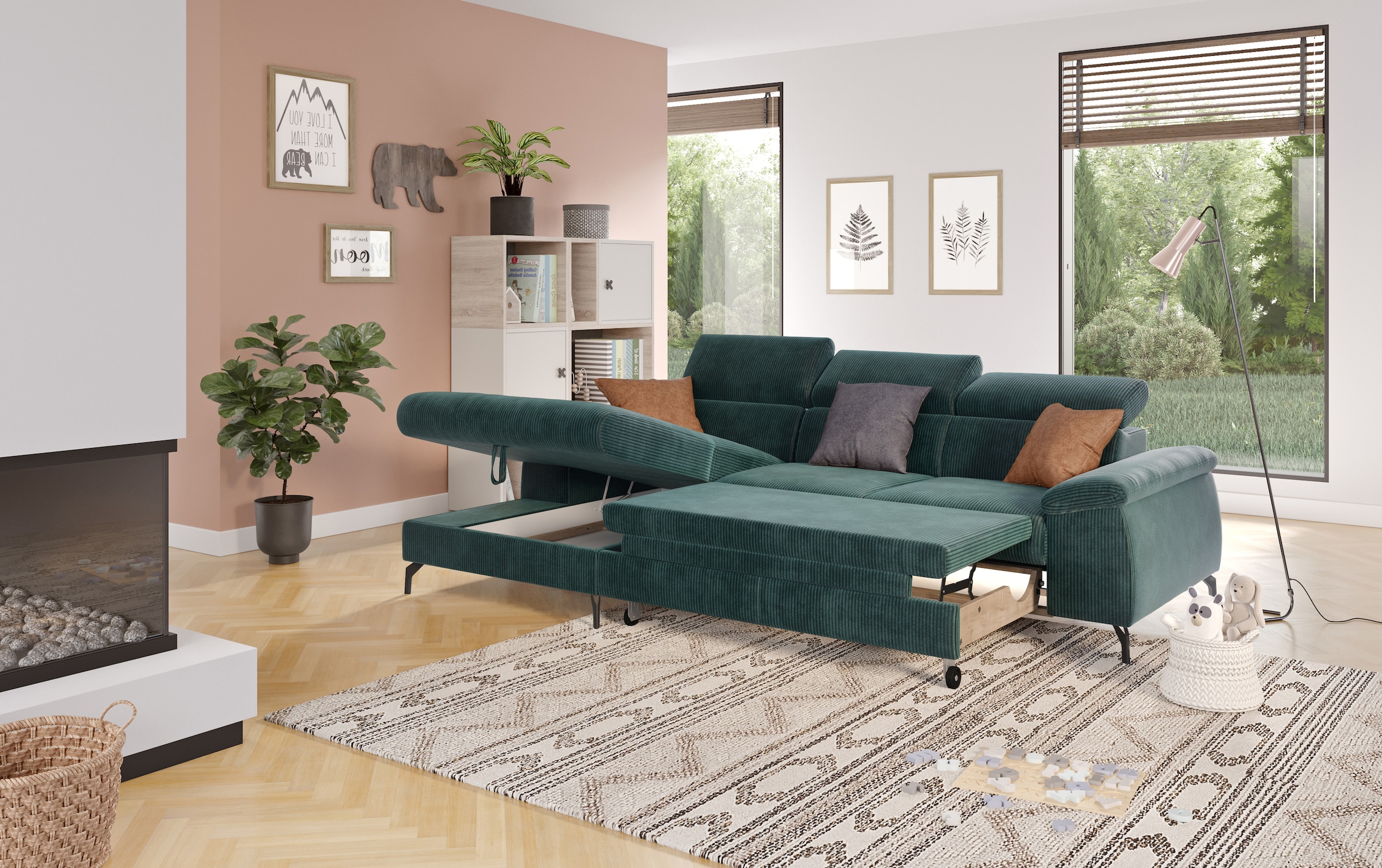 COTTA Ecksofa »Kitty L-Form«, mit Kopfteilverstellung, wahlweise mit Bettfunktion & Bettkasten