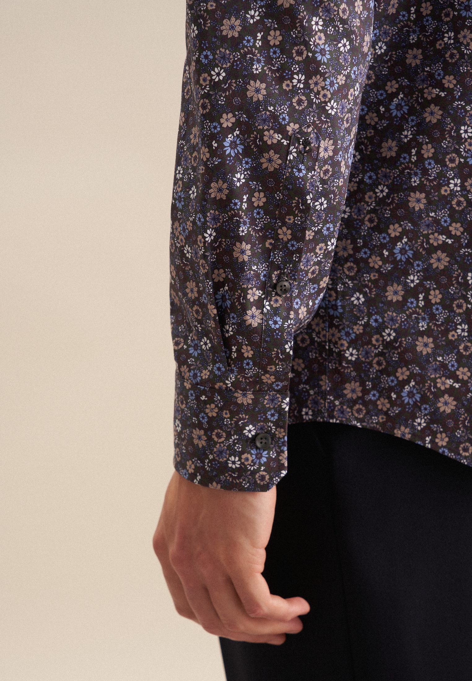 Thumbnail - seidensticker Businesshemd "Regular" Regular 1/1 Kentkragen Floral