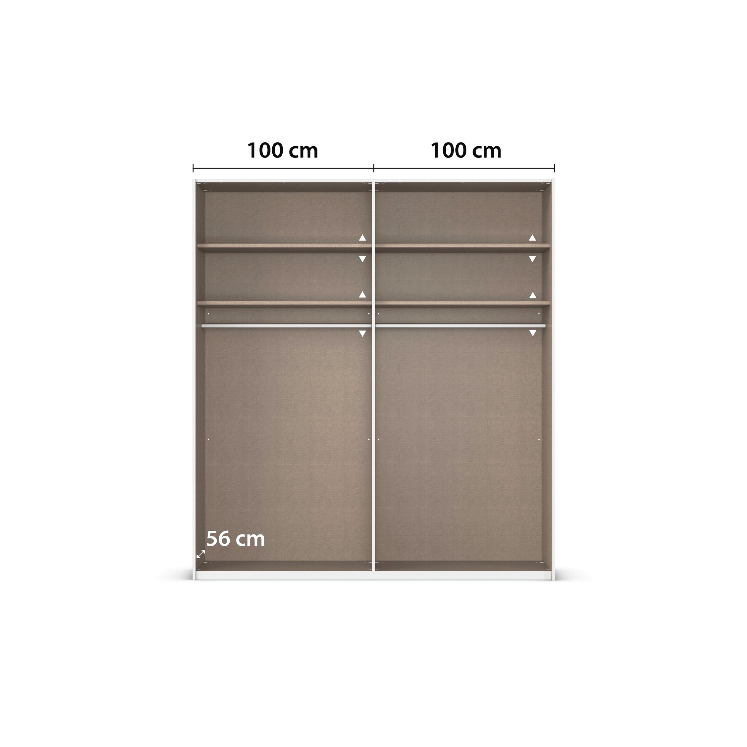 rauch Kleiderschrank »Schwebetürenschrank Schrank Garderobe Ankleide Schlafzimmer TARO« in 3 verschiedenen Ausstattungen BASIC/CLASSIC/PREMIUM (SOFT-CLOSE),  4 Breiten, optional Passepartout mit/ohne Beleuchtung MADE IN GERMANY