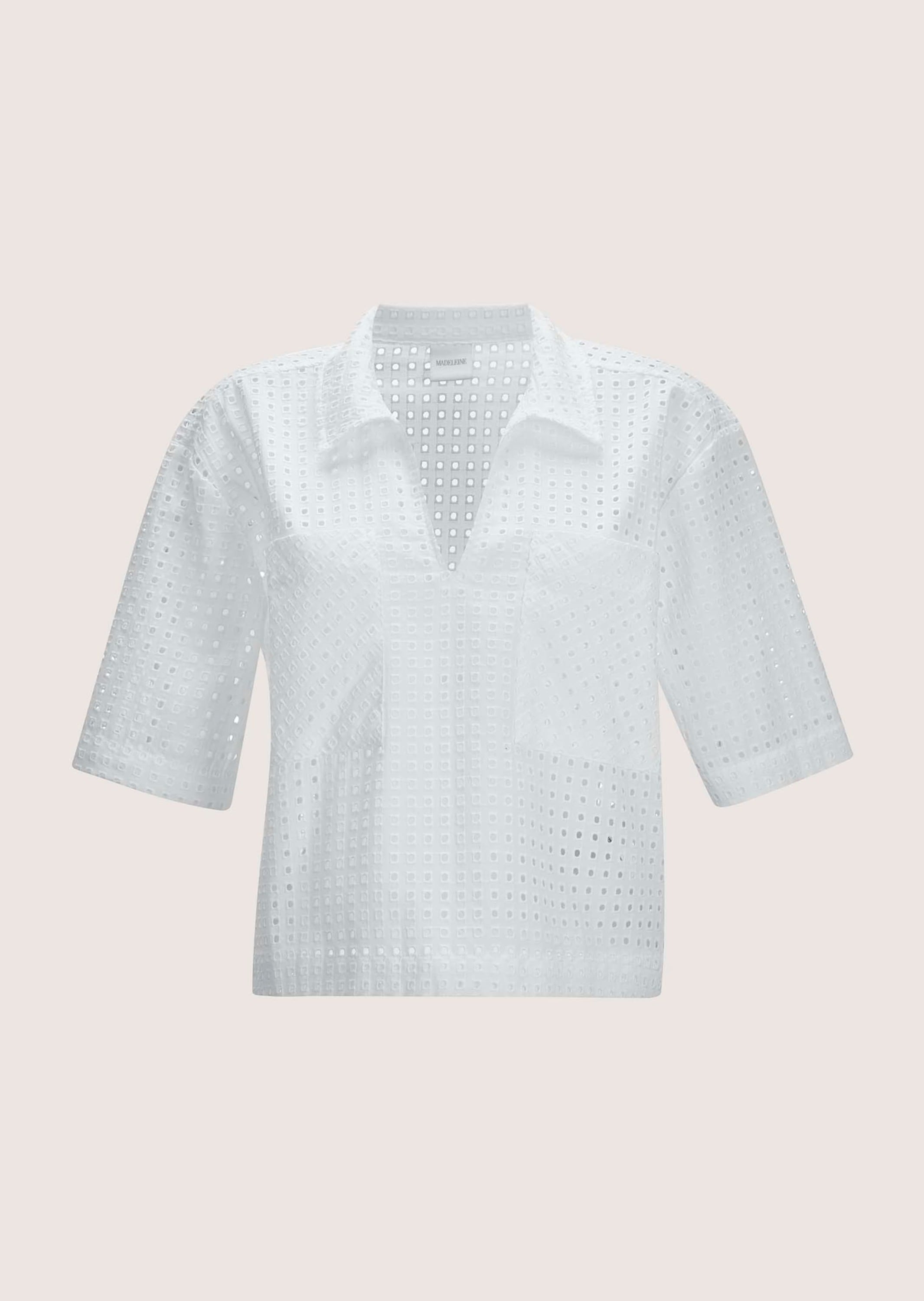 MADELEINE Kurzarmbluse "Bluse Kurzarm-Bluse im Boxy-Style mit Lochstickerei günstig online kaufen