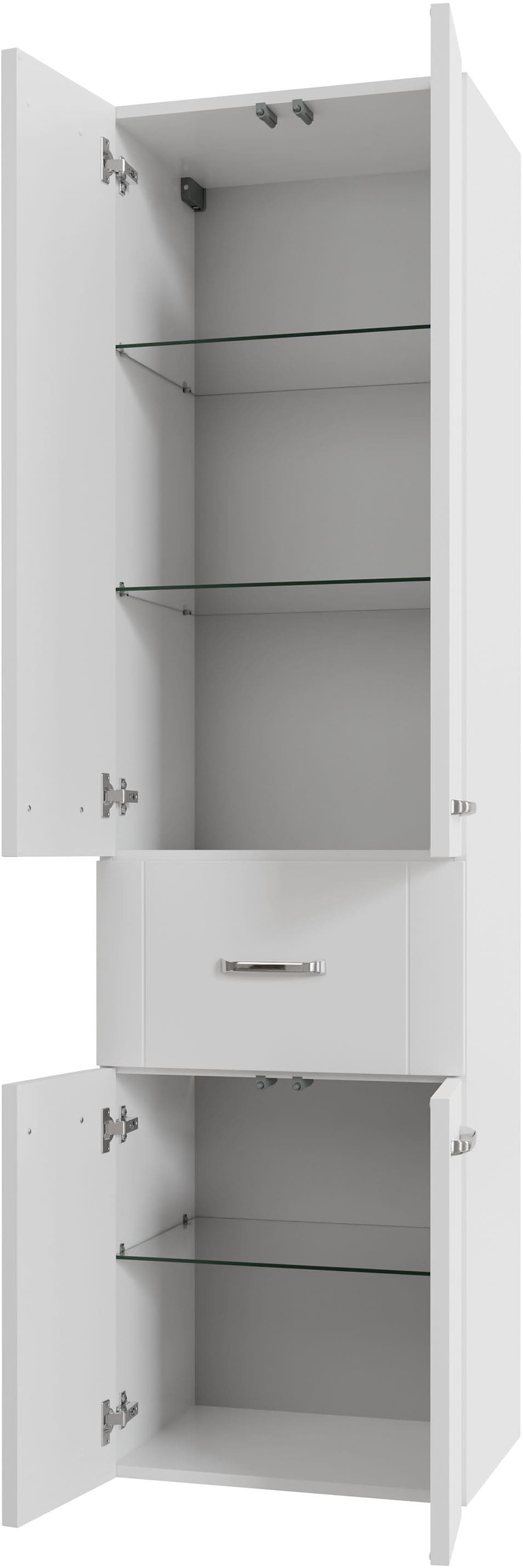 Saphir Hochschrank »Hochschrank Serie 3006 Badschrank 50cm breit, mit 4 Türen, 1 Schublade«, Badezimmer-Hochschrank inkl. Türdämpfer, 182 cm hoch, 38 cm tief