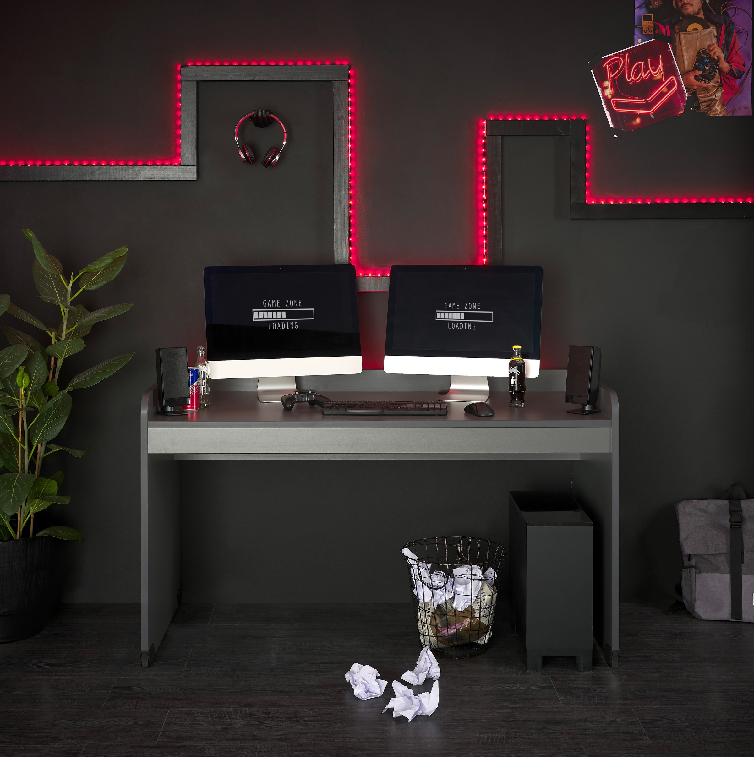 Begabino Gamingtisch »Kellon«, rollbar, Schreibtisch wahlweise in 2 Farben