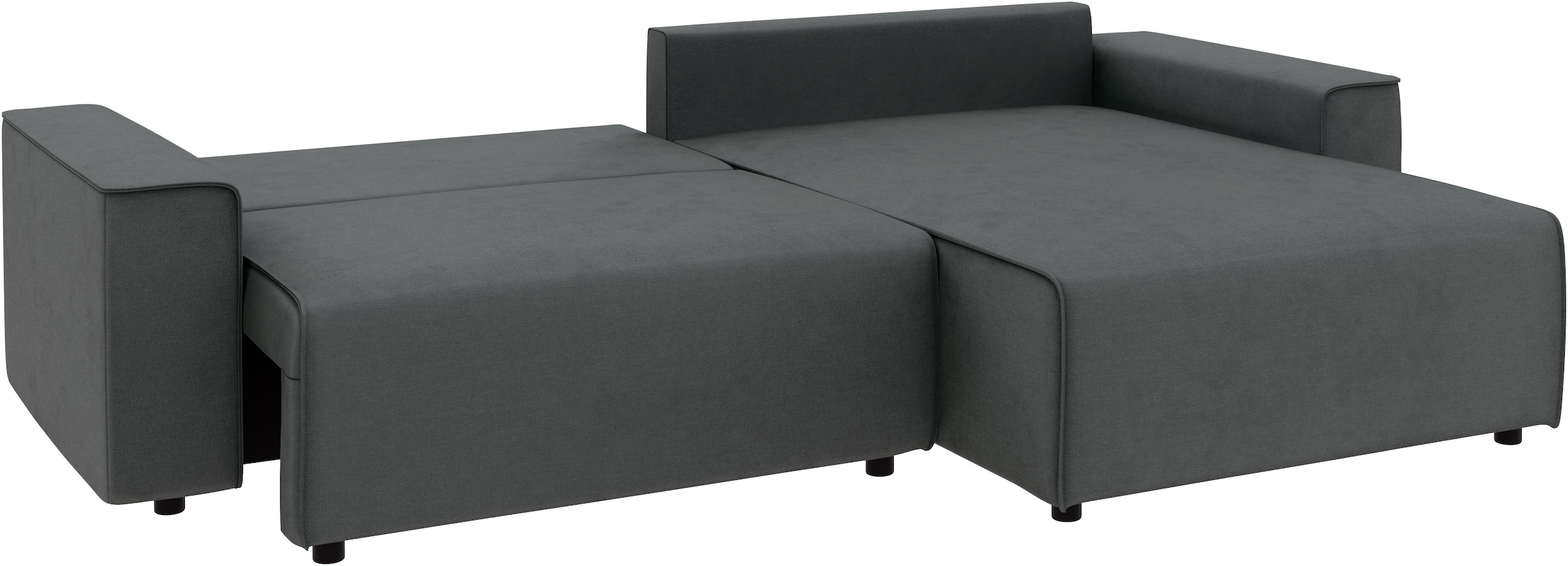 INOSIGN Ecksofa »Chance, Recamiere beidseitig montierbar, Schlaffunktion, Breite 265 cm«, in Struktur fein LINO, mit Schlaffunktion und Bettkasten