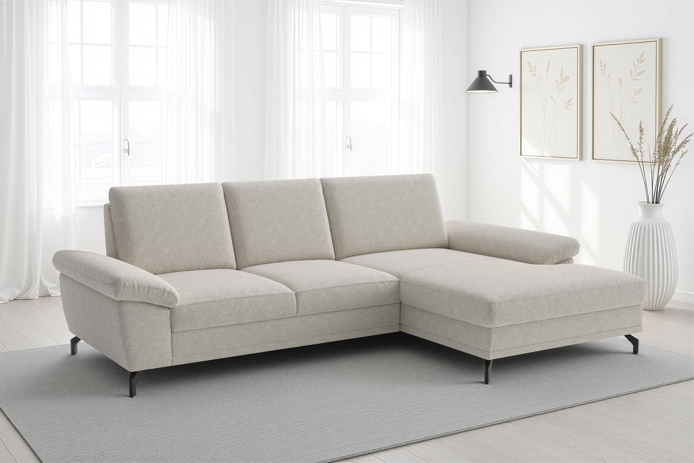 sit&more Ecksofa "Chelsea L-Form, B: 264 cm, Armteil- & Sitztiefenverstellung" optional Schlaffunktion und Bettkasten