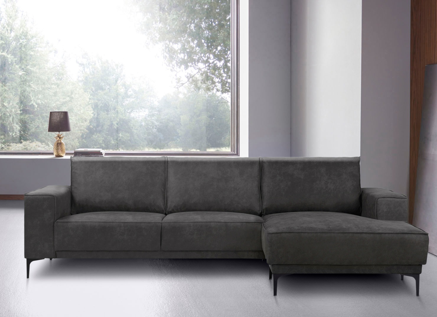 Places of Style Ecksofa "Polsterecke Oland, Struktur, Flachgewebe, Luxus-Mi günstig online kaufen