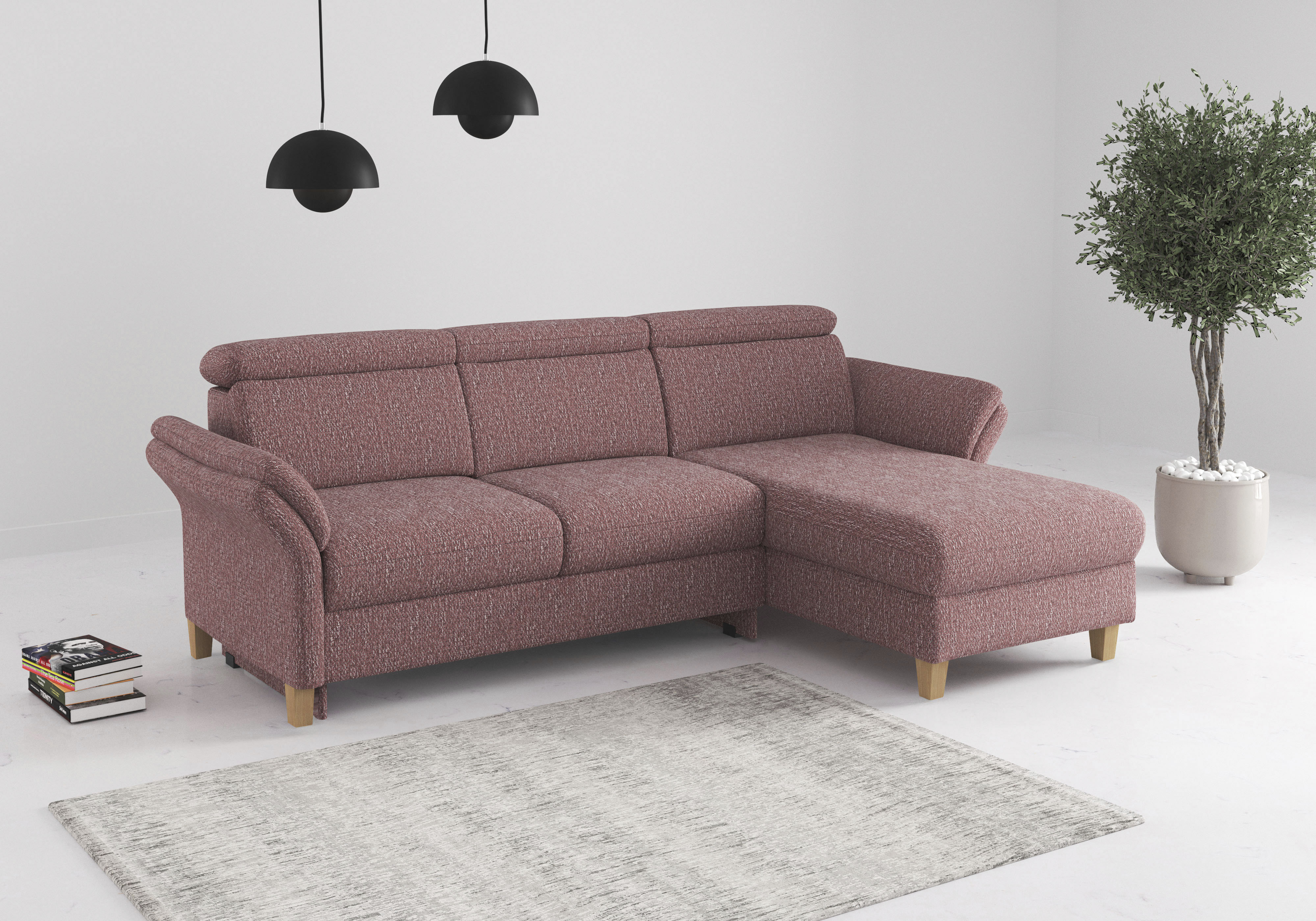 OTTO home Ecksofa "Glendale, L-Form" inkl. Kopfteilverstellung, wahlweise mit Vorziehsitz und Bettkasten