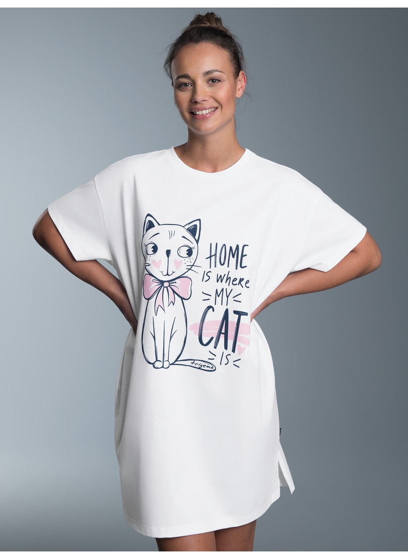 Trigema Pyjama "TRIGEMA Bigshirt mit süßem Katzen-Printmotiv", 1 Stk. günstig online kaufen