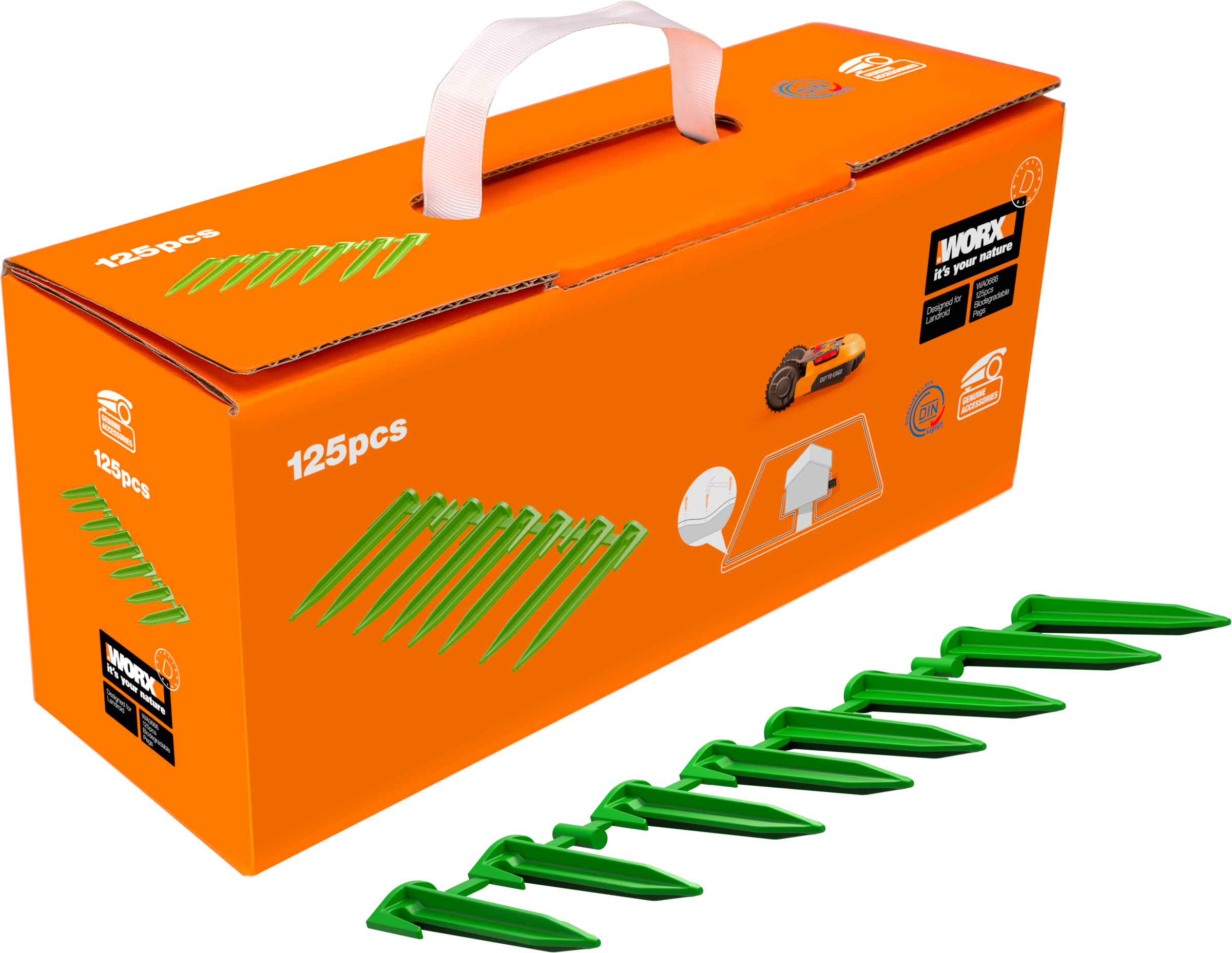 Worx Erdnagel "WA0666" 125 tlg. Heringe/Erdnägel für Landroid Mähroboter günstig online kaufen