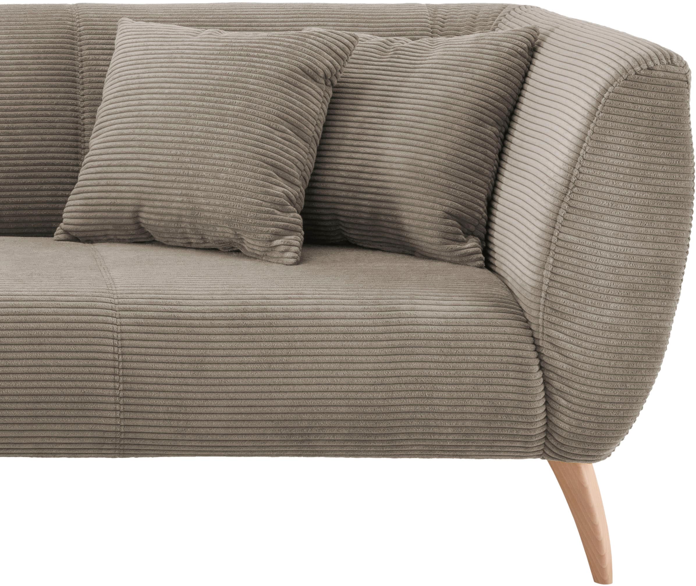 INOSIGN Ecksofa »Colori L-Form«, Holzfußfarbe wählbar, inkl. 4x Zierkissen