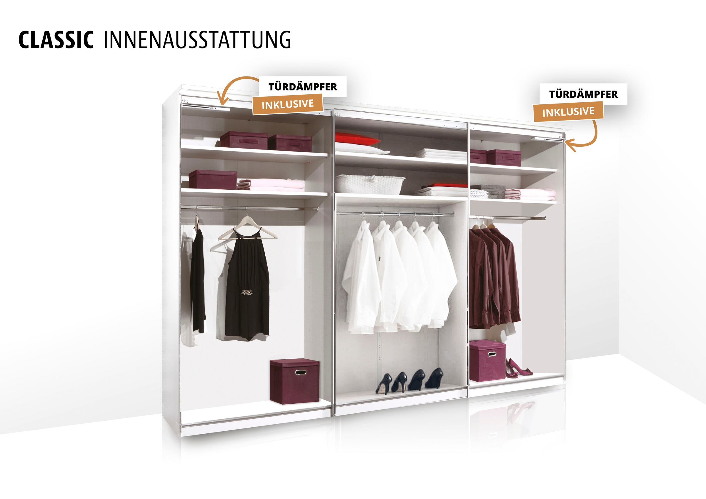 STAUD Schwebetürenschrank »Includo Glas, Made in Germany«