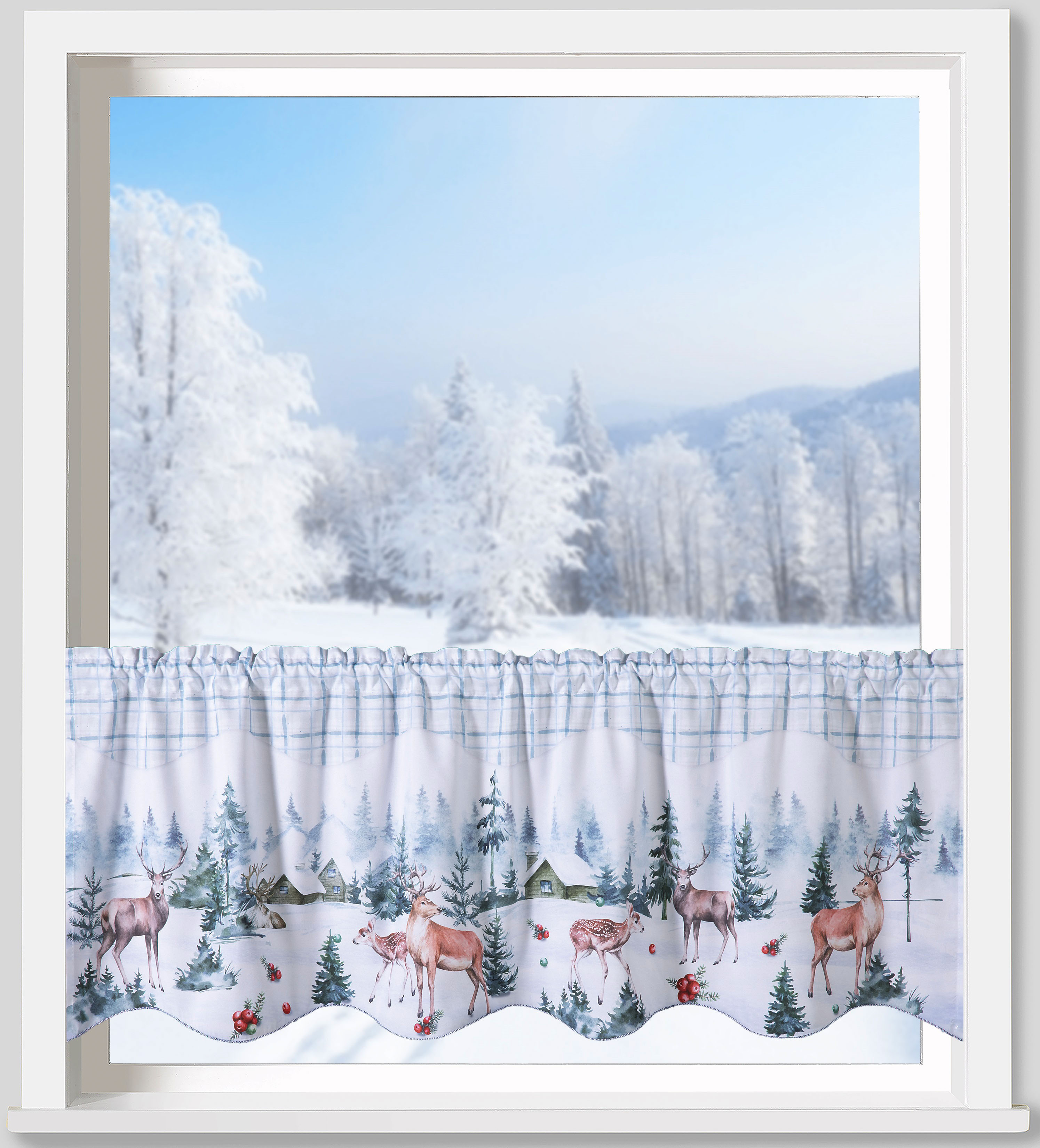 Weckbrodt Scheibengardine "Hayo" Stangendurchzug 1 Stk. tlg. Microsatin, bl günstig online kaufen