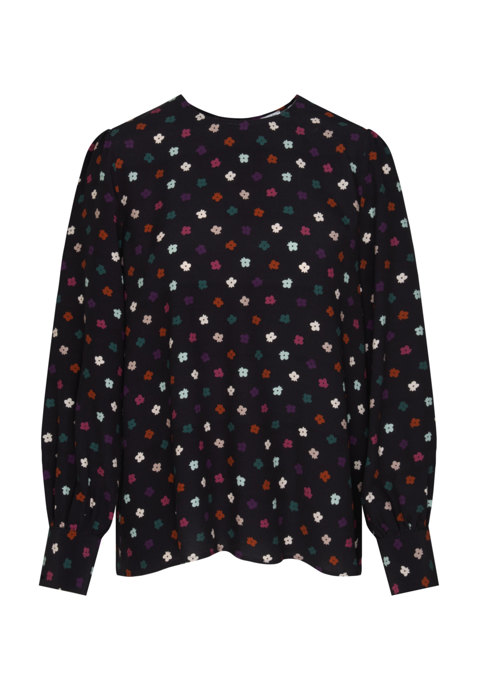 seidensticker Shirtbluse »Schwarze Rose«, Langarm Rundhals Druck