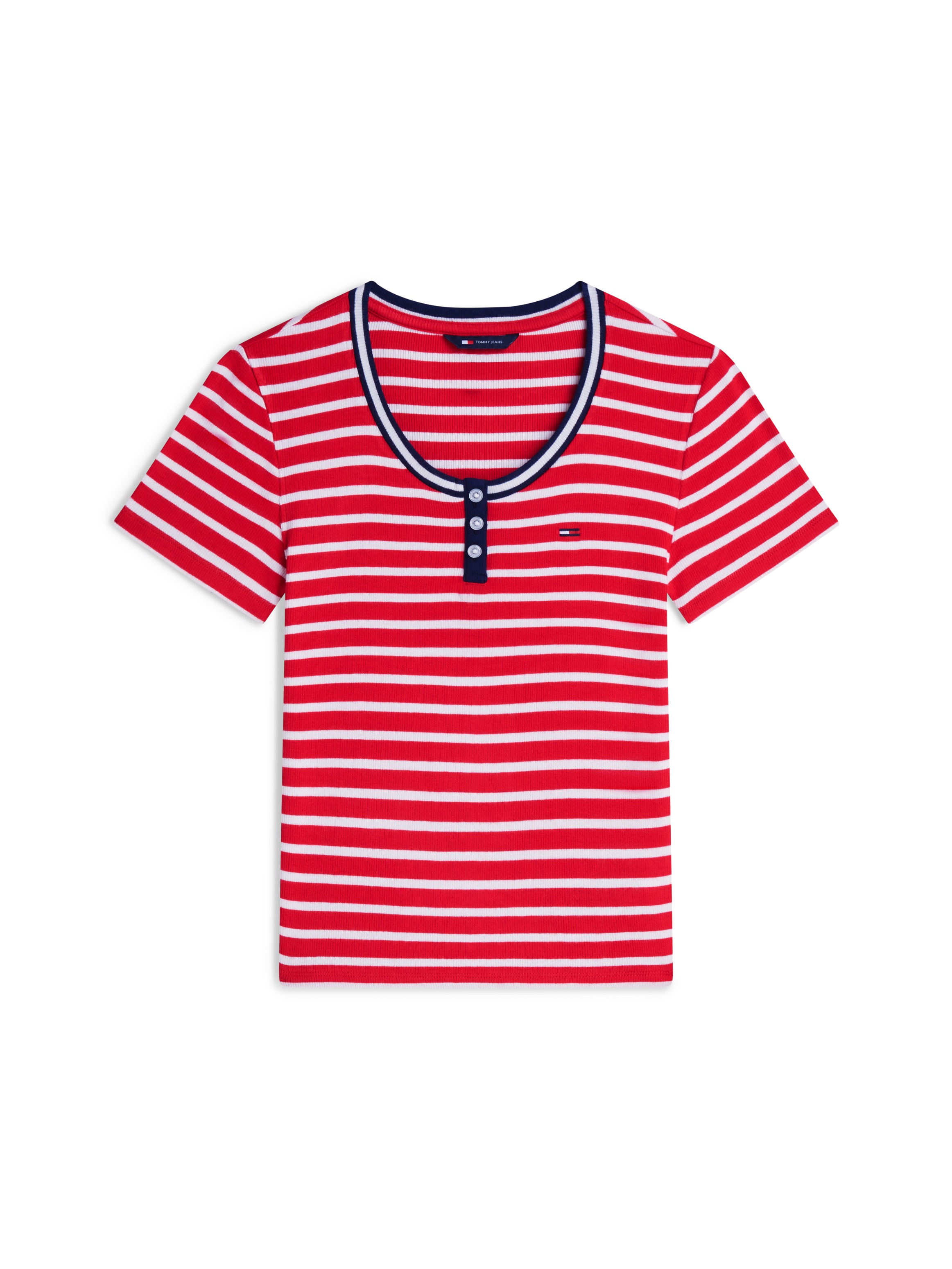 Tommy Jeans Henleyshirt »TJW SLIM HENLEY SS TEE« Viskosemischung, slim fit