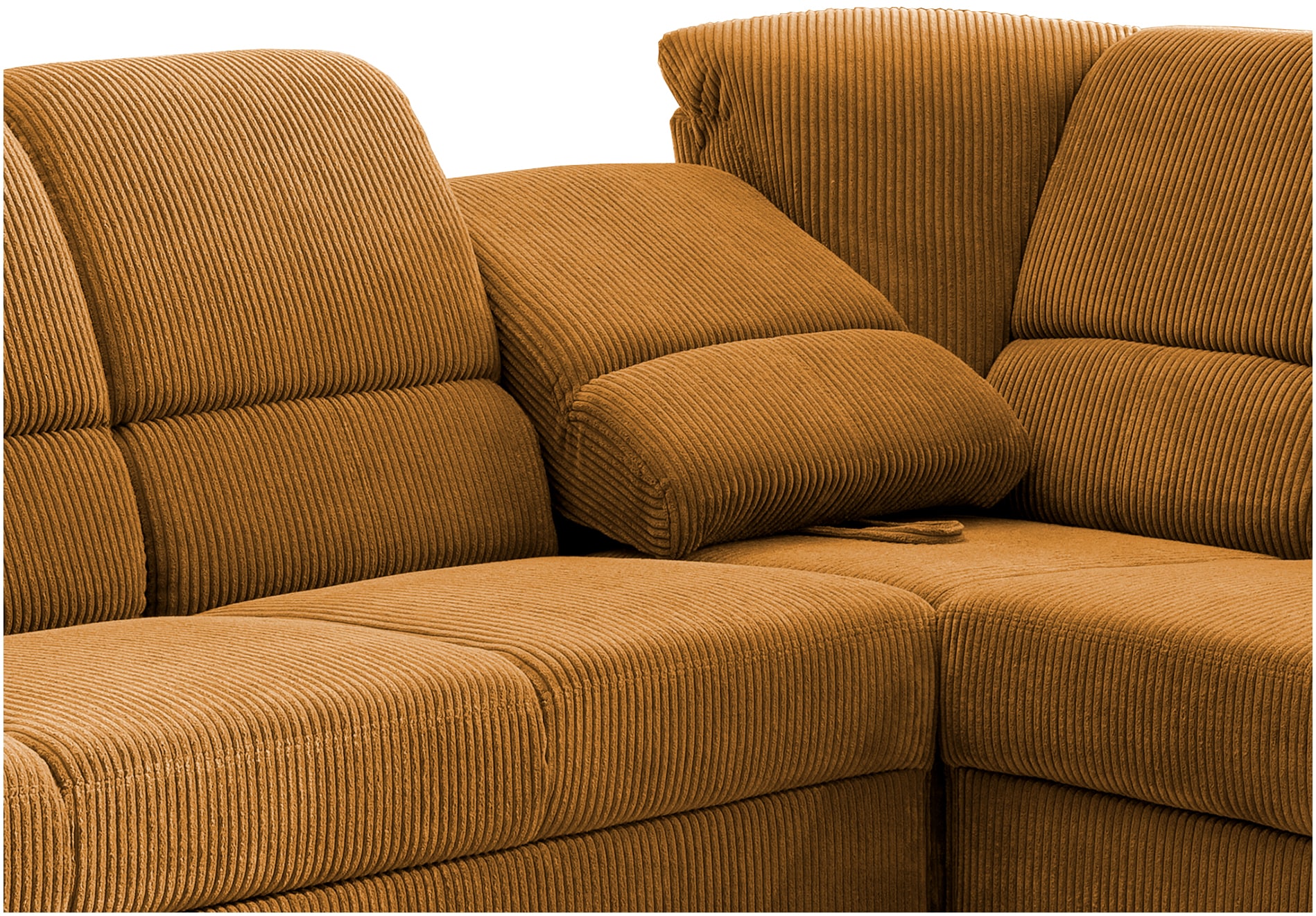 Home affaire Ecksofa »Pisa L-Form, mit Schlaffunktion, Stauraum, 2x höhenverstellbare«, Kopfstützen und Relaxfunktion im Eckelement
