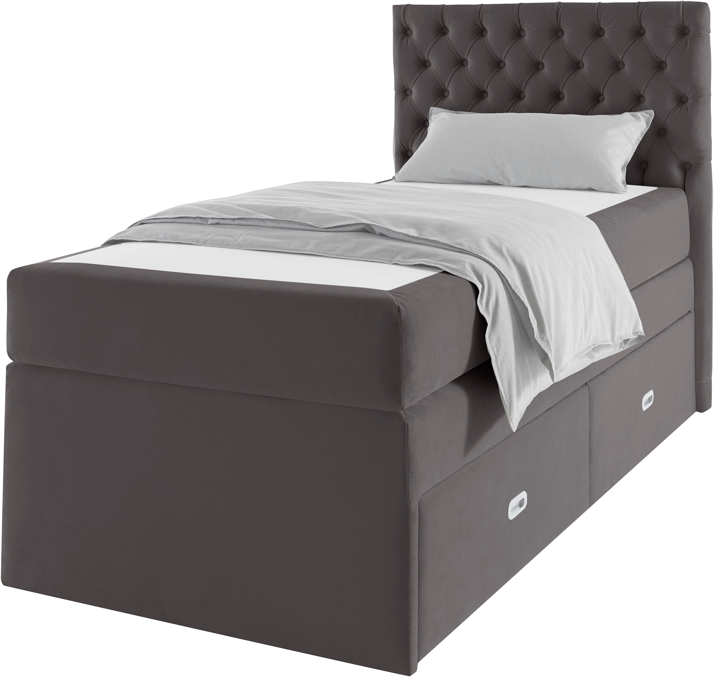 Home affaire Polsterbett »Boxbett Alvi mit Schubladen, Taschen-Federkernmatratze« wahlweise Härtegrad der Matratze H2/H3/H4