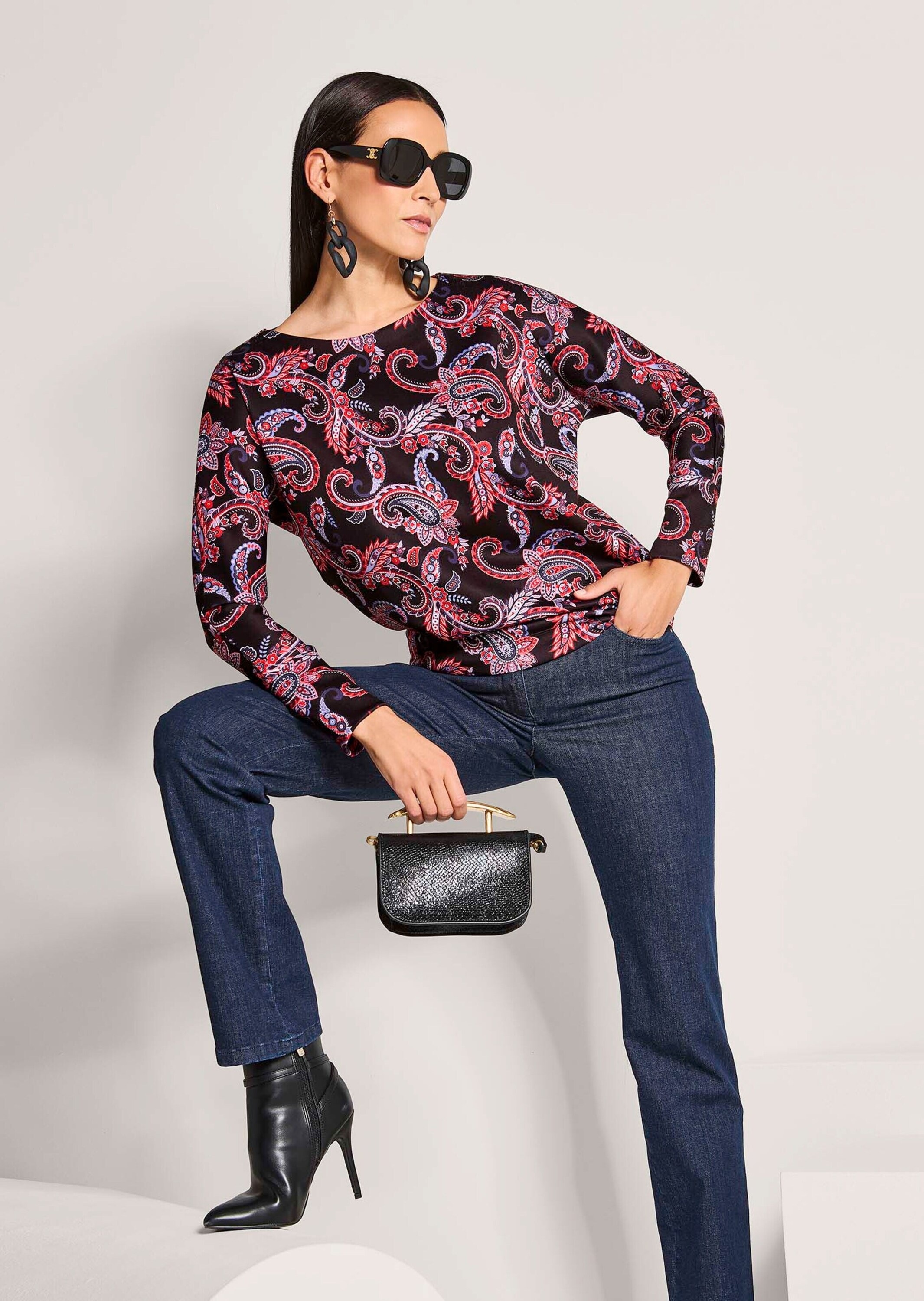 MADELEINE Langarmshirt »Sweatshirt Ethno-Sweatshirt mit Kimono-Ärmeln«