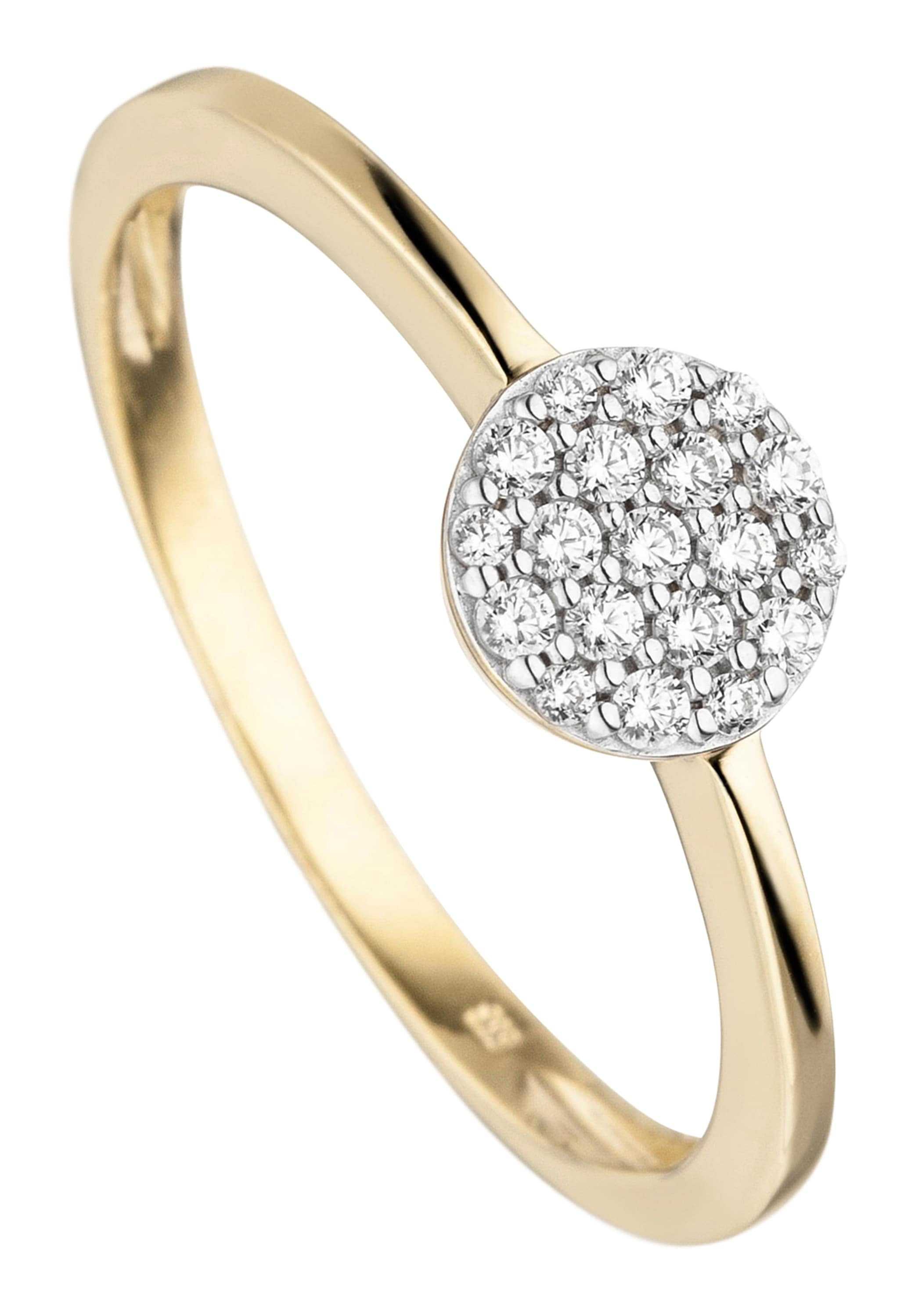 JOBO Fingerring »Ring mit 19 Zirkonia«, 333 Gold bicolor bestellen | BAUR