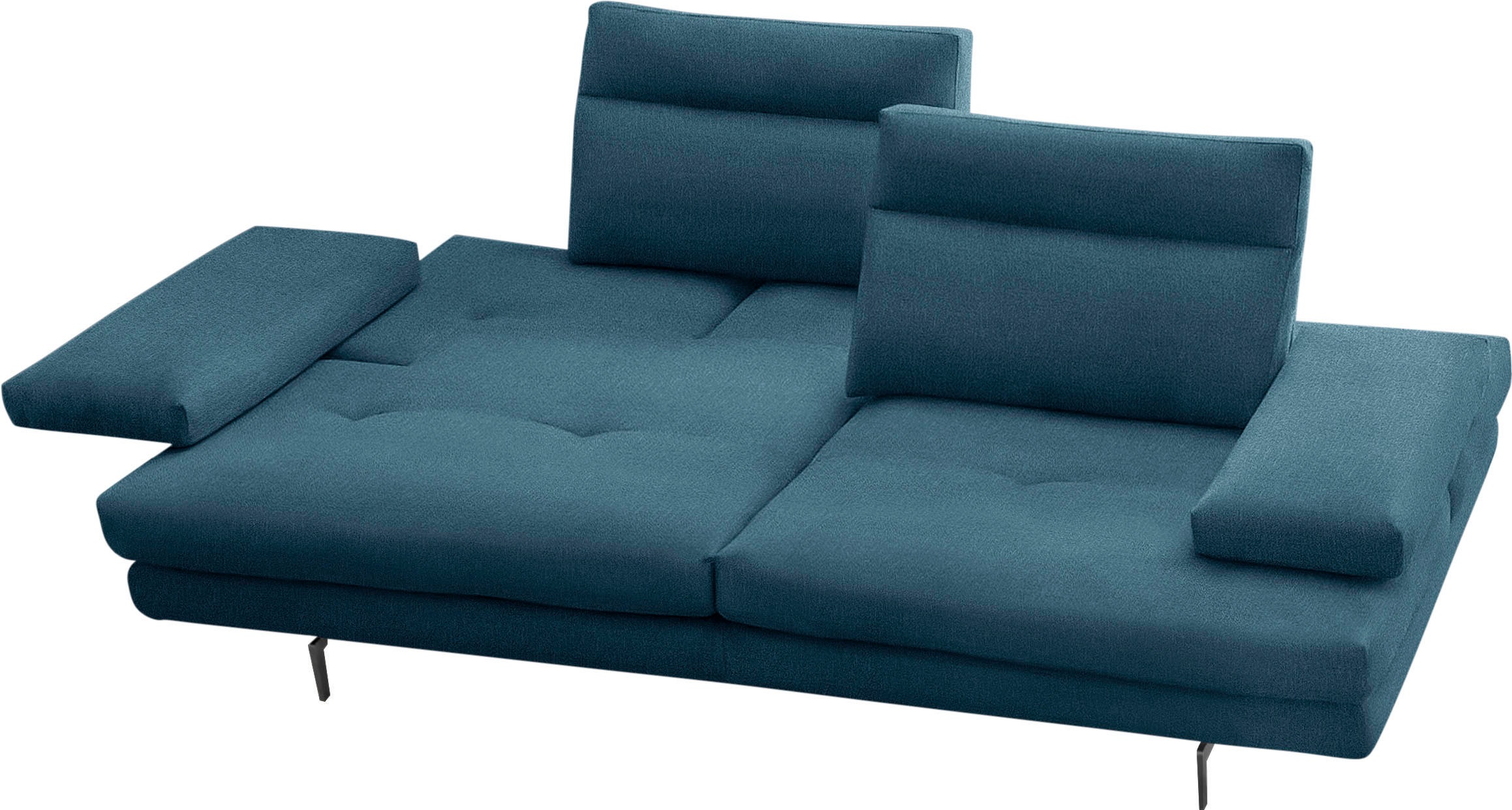 CALIA ITALIA 3-Sitzer »Toby Wing, Designsofa, hochwertige Verarbeitungsdetails, bequem«, inkl. Sitztiefenverstellung und Armteilfunktion, Füße in Schwarz matt