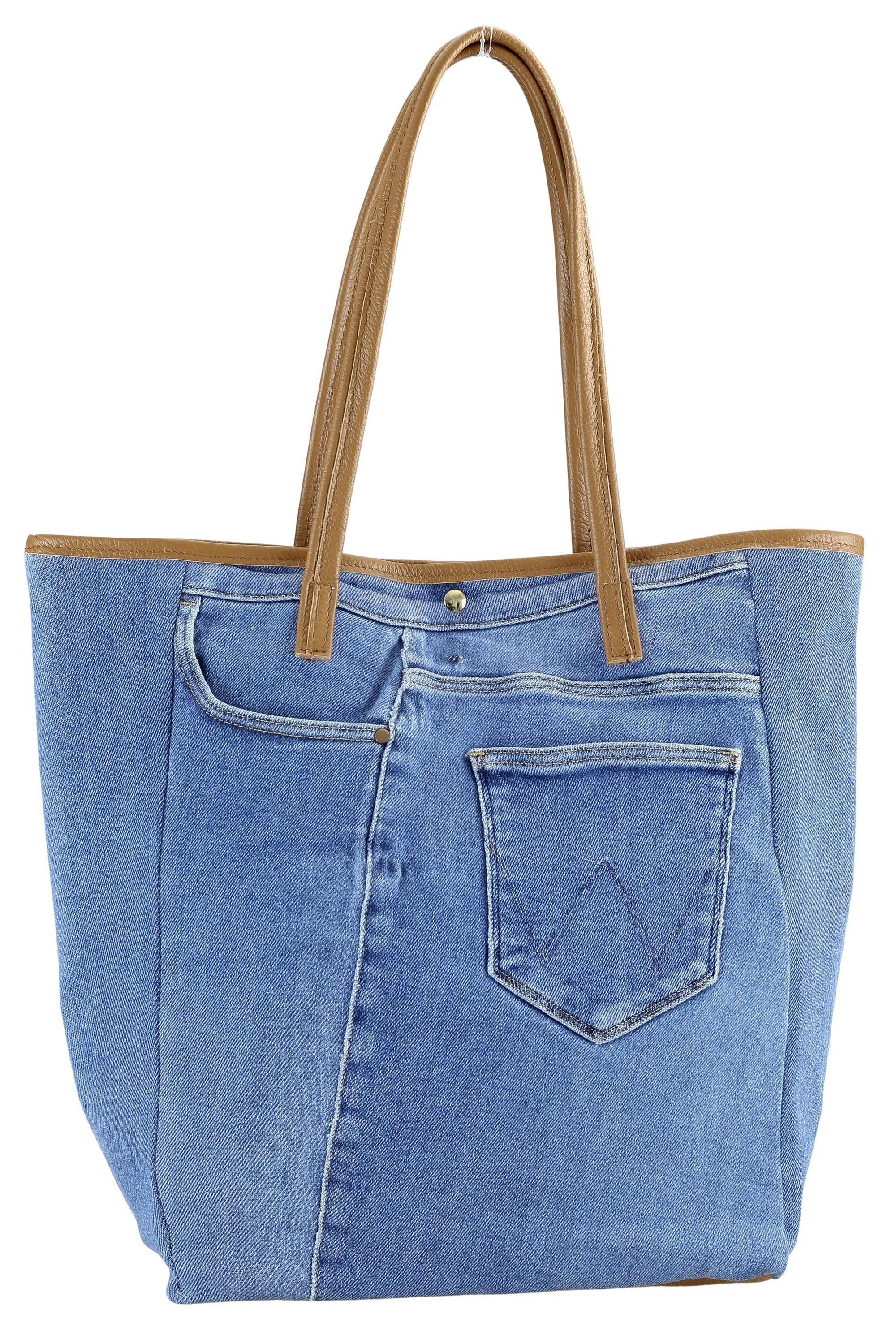 COLLEZIONE ALESSANDRO Schultertasche »BellaBlu«, Jeanstasche mit italienischen Leder