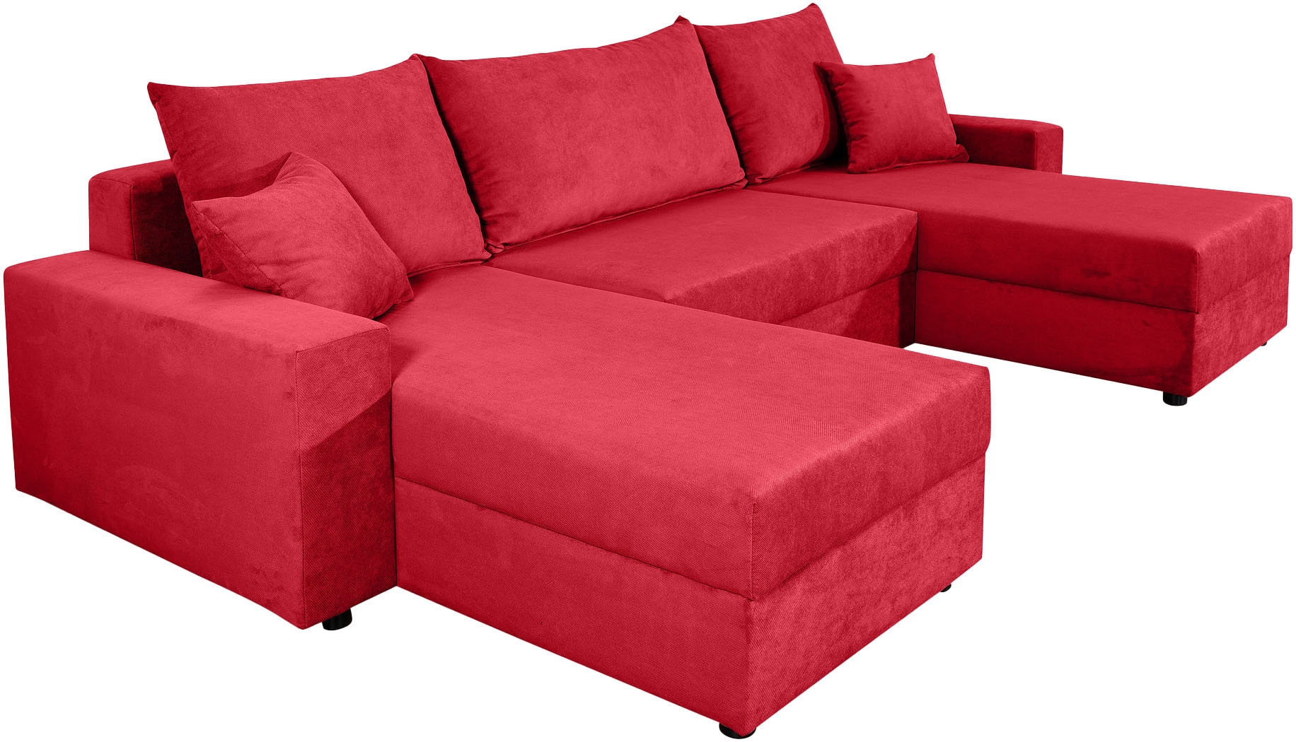 COLLECTION AB Wohnlandschaft »Pico U-Form, Breite 252, mit Armlehne Schlaffunktion, Bettkasten«, Wohnlandschaft,2 X Ottomane,Polyätherschaum Polsterung