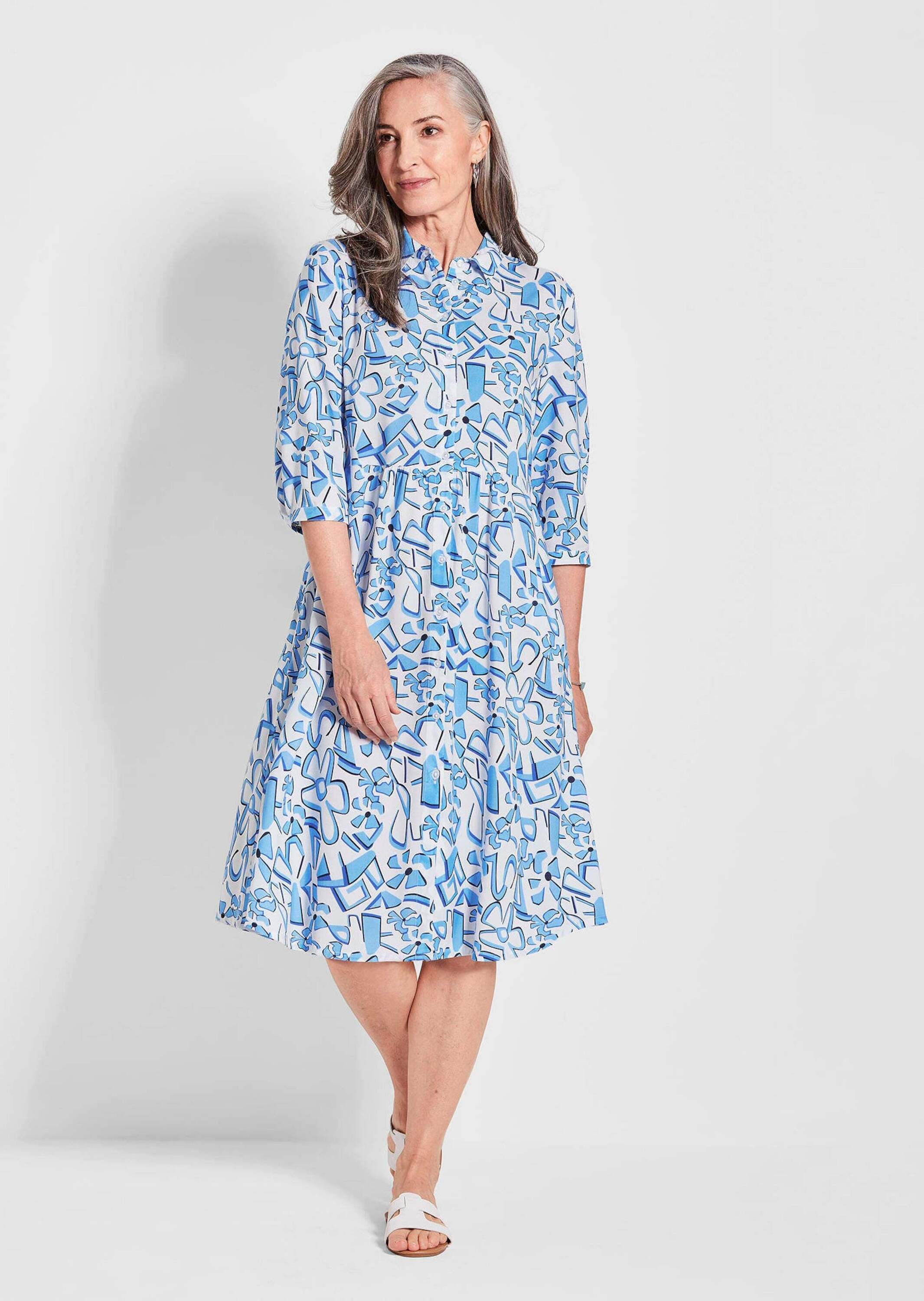 GOLDNER Sommerkleid "Grafisches Hemdblusenkleid mit Taschen" Taschen in der günstig online kaufen