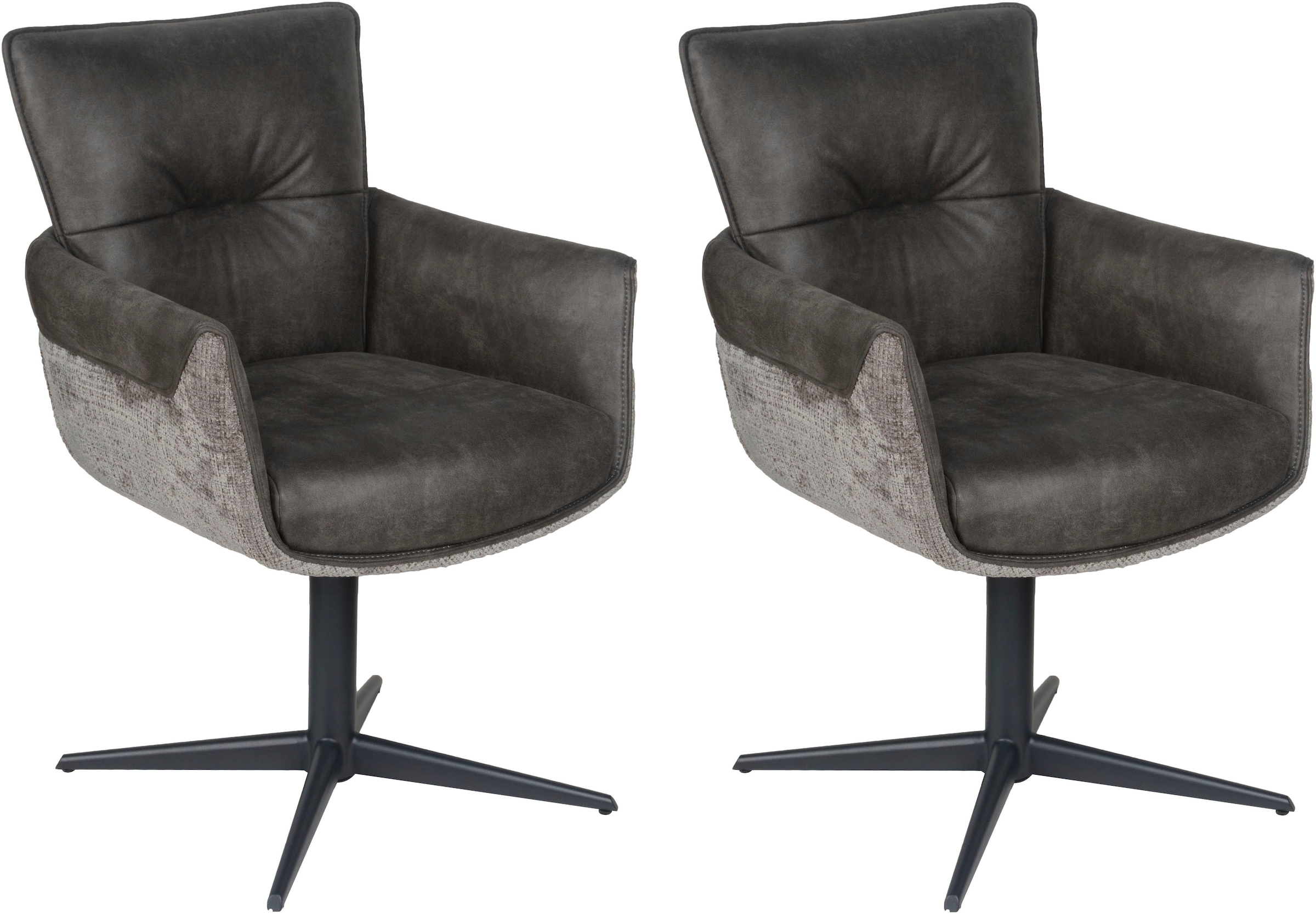 Home affaire Esszimmerstuhl "Milano" (Set) 2 Stk. Boucle  Kunstleder Drehst günstig online kaufen
