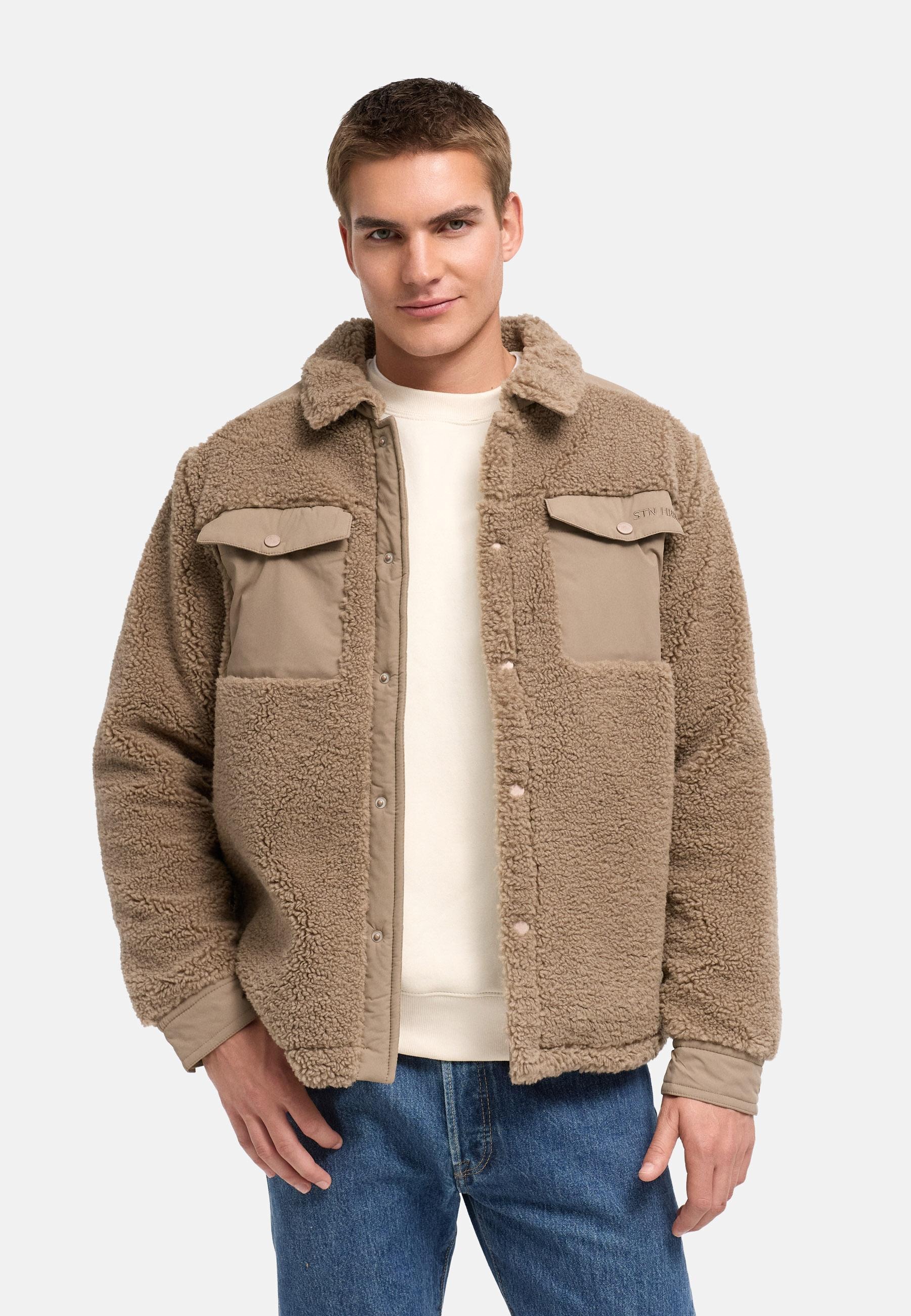 Stone Harbour Fellimitatjacke »Taureek XX« ohne Kapuze Leichte Teddy-Übergangsjacke mit Kentkragen, winddicht