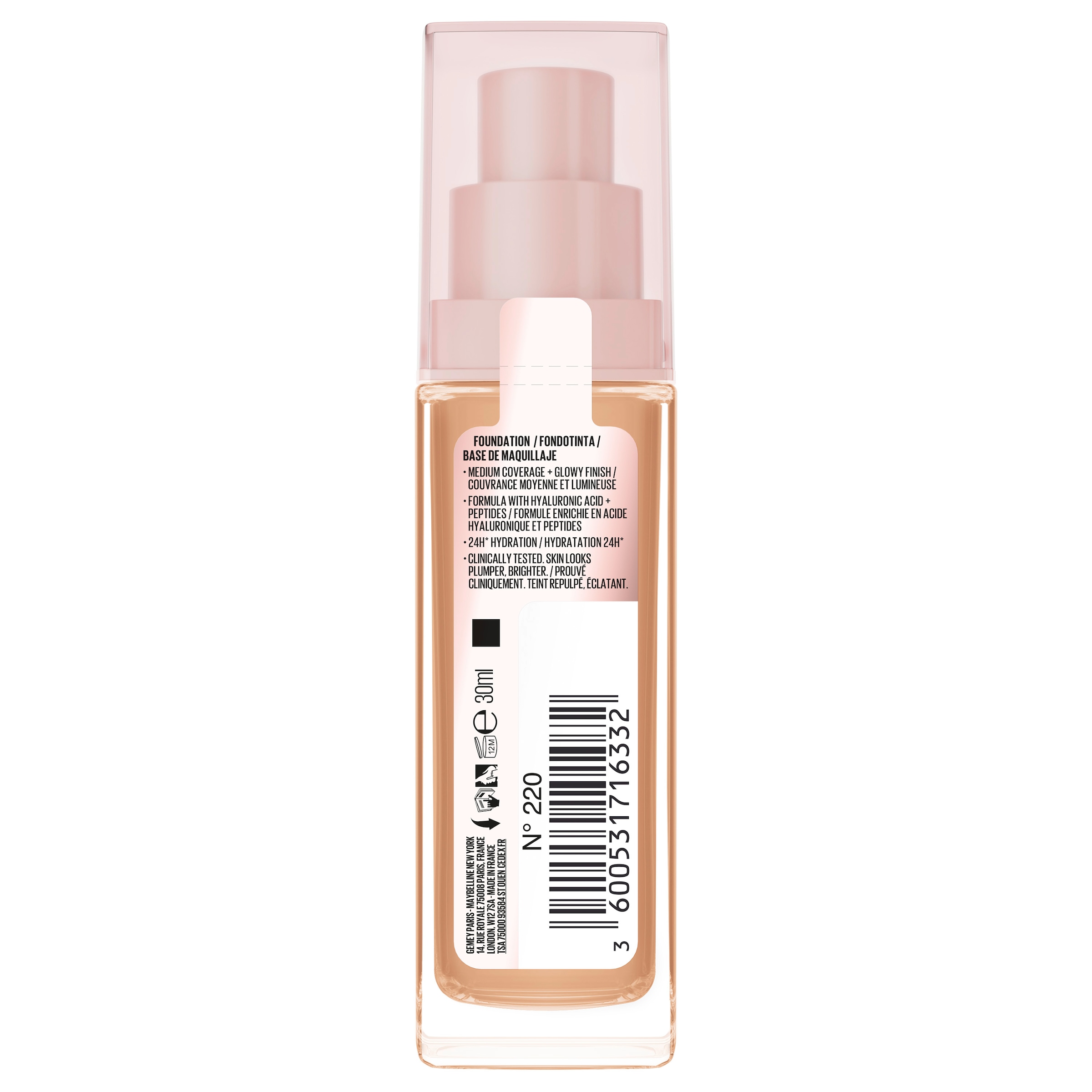 MAYBELLINE NEW YORK Foundation »LIFTER PLUMP AND GLOW FOUNDATION« verleiht sofort einen strahlenden Glow