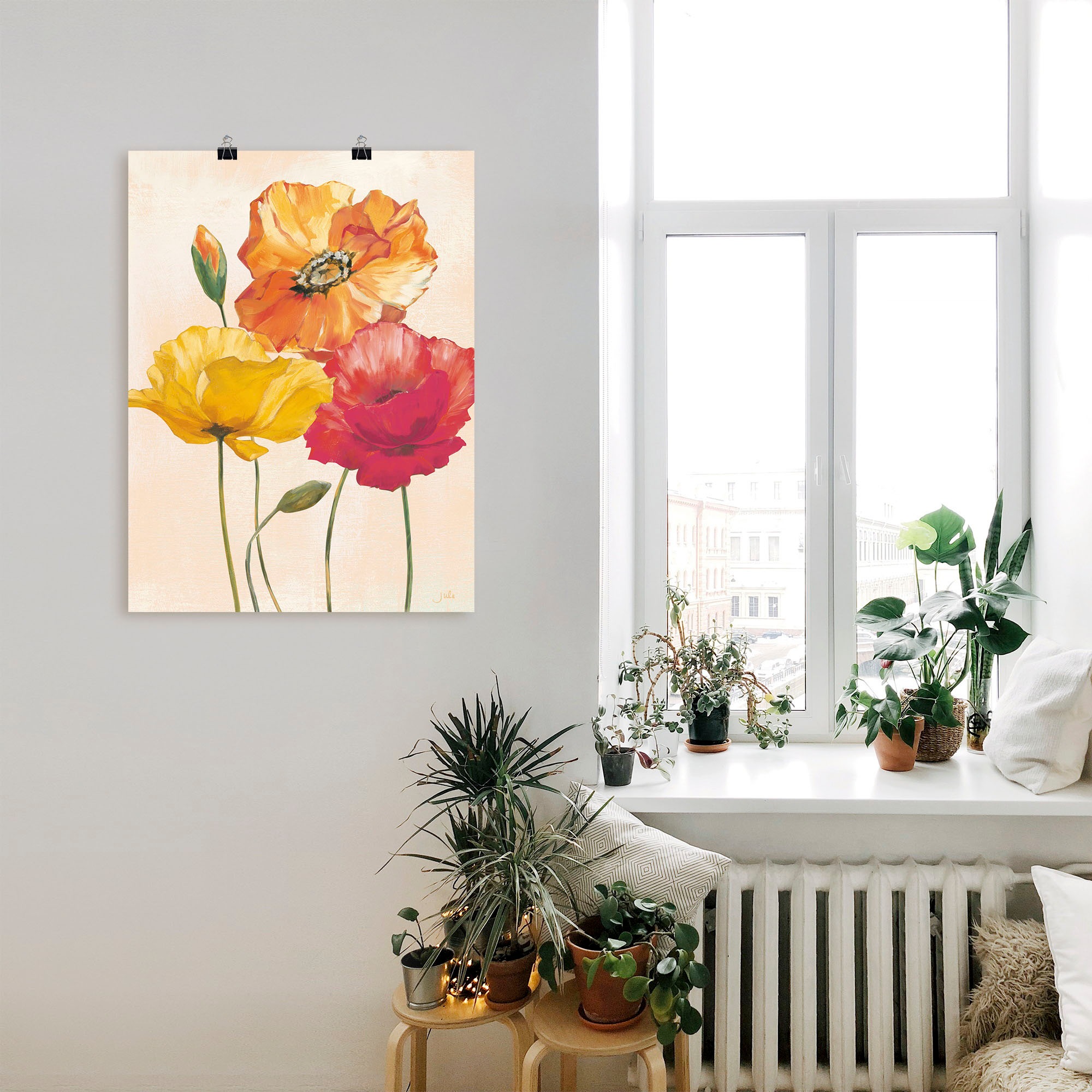 Artland Wandbild "Bunte Mohnblumen I" Blumenbilder 1 Stk. tlg. als Leinwand günstig online kaufen