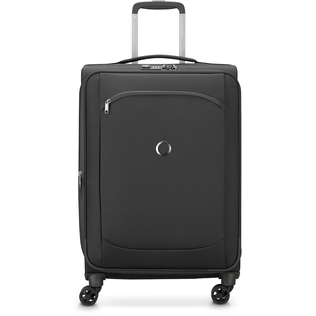 Delsey Weichgepäck-Trolley »Montmartre Air 2.0, 68 cm, black«, 4 Rollen, mit Volumenerweiterung; aus recyceltem Material