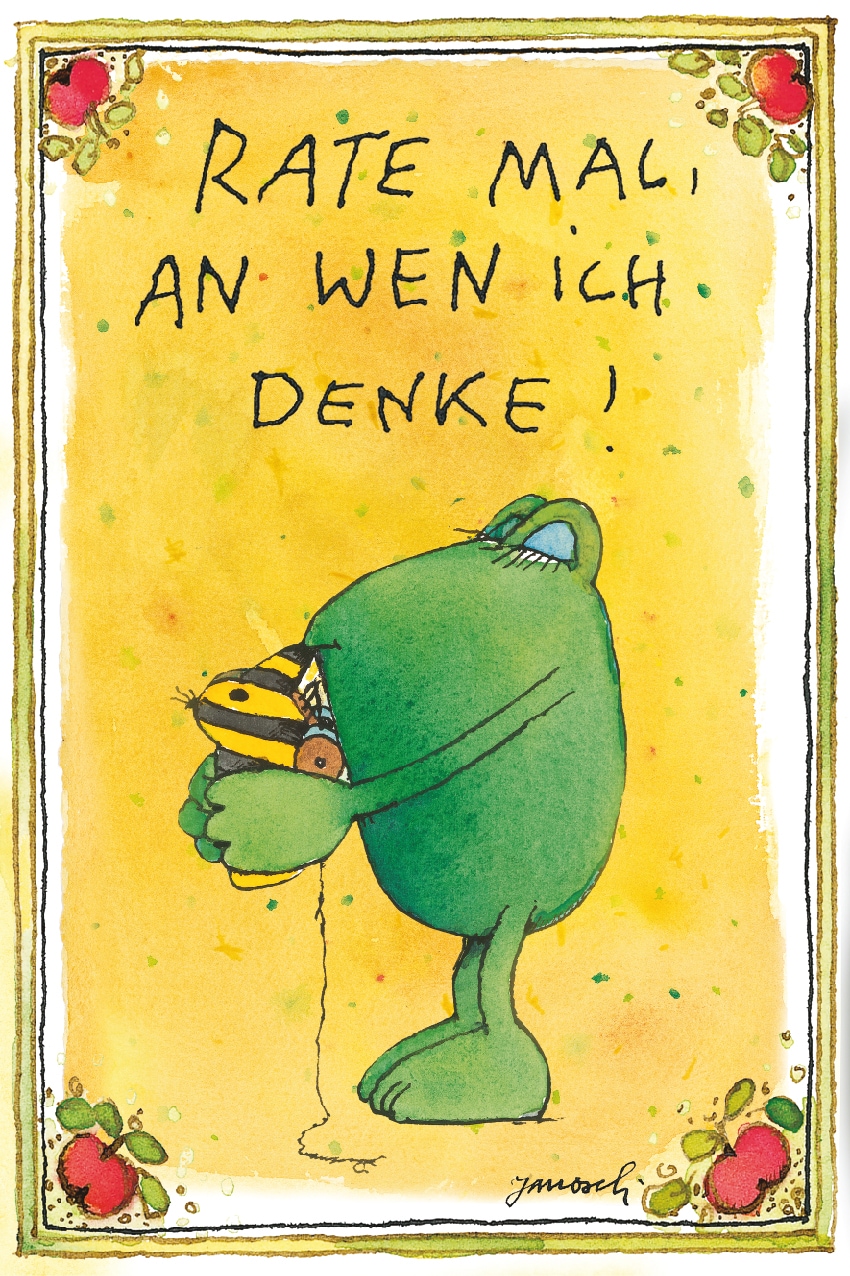 LuckyLinde Wanddekoobjekt "Der Froch und die Tigerente - Rate mal…" Exklusive JANOSCH Kindermotive, Stahlschild