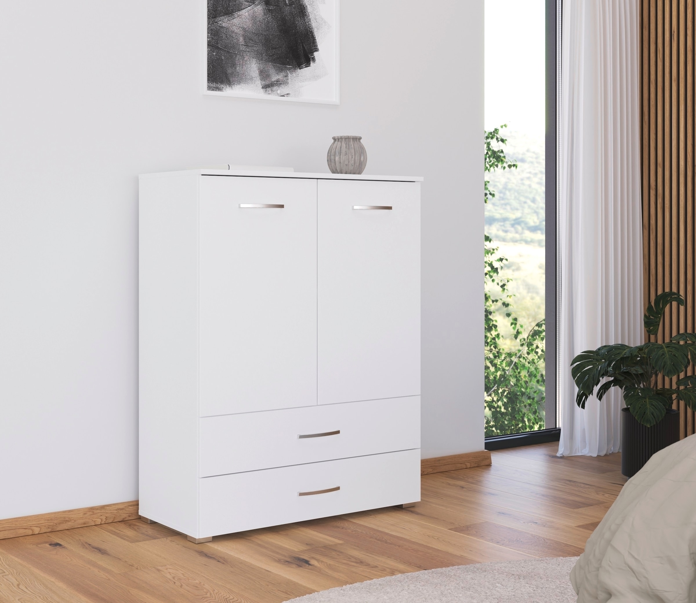 rauch Hochkommode »Pure by Aditio«, im minimalistischem Design, 2 Schubladen mit Softclose-Funktion
