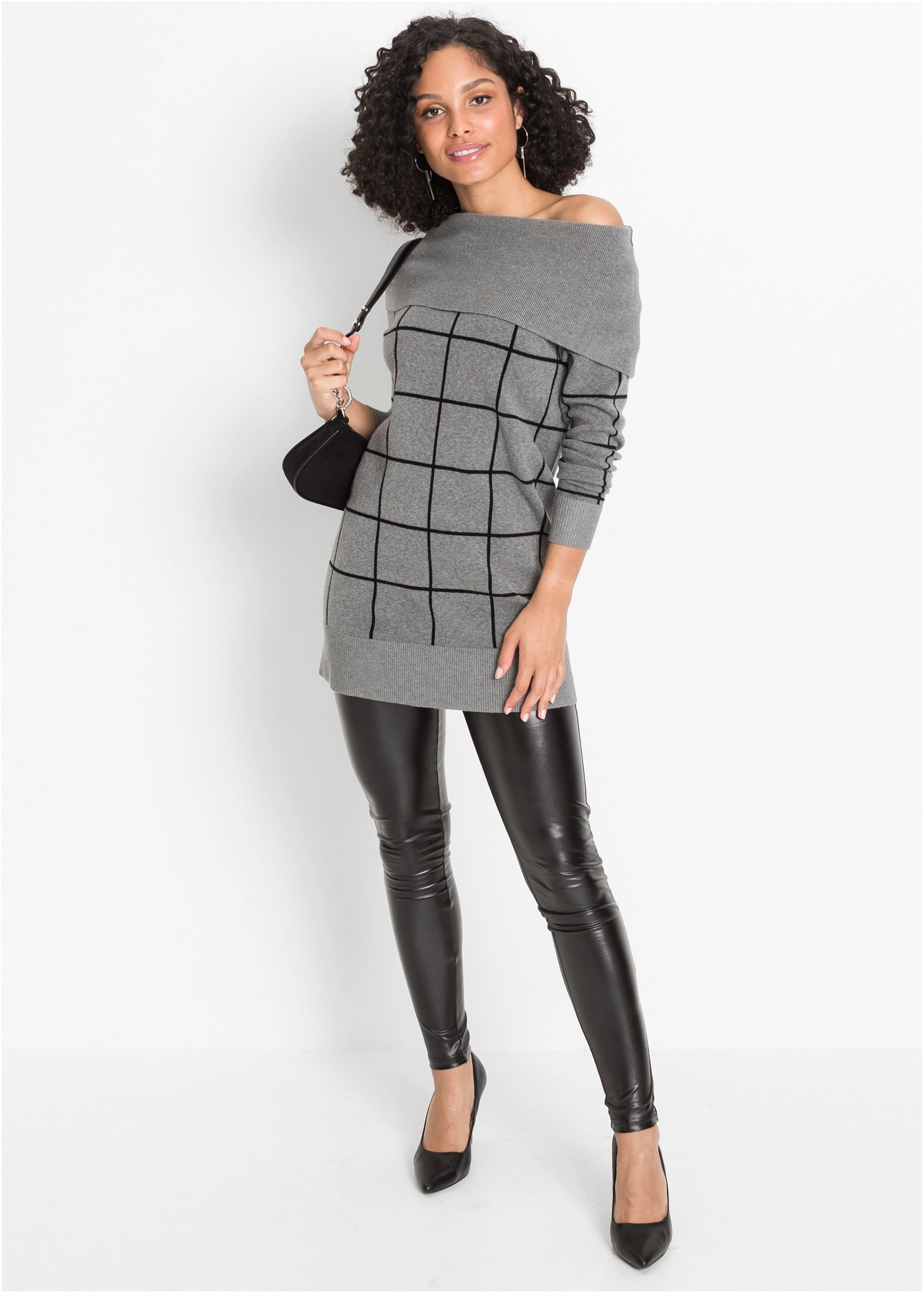 bonprix Longpullover aus Viskose, Polyamid und Polyester, mit Rollkragen, für kühle Tage