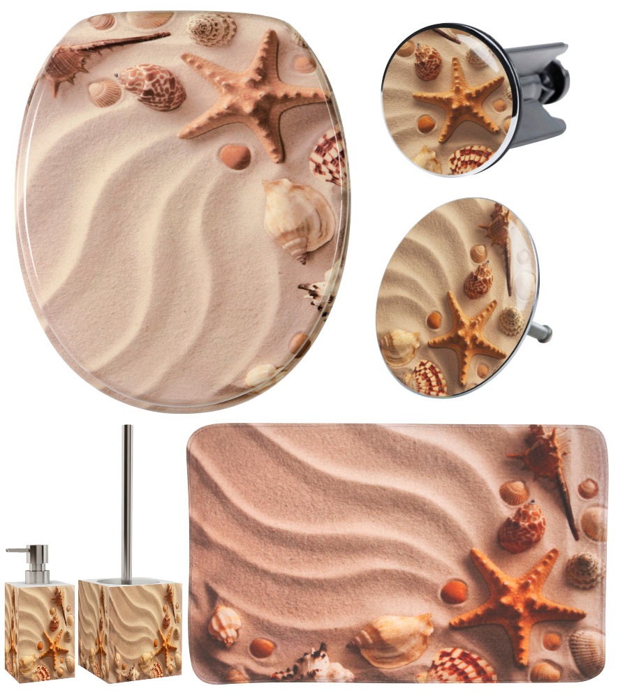 Sanilo Badaccessoire-Set "Sanibel" bestehend aus WC-Sitz, Badteppich, Stöps günstig online kaufen
