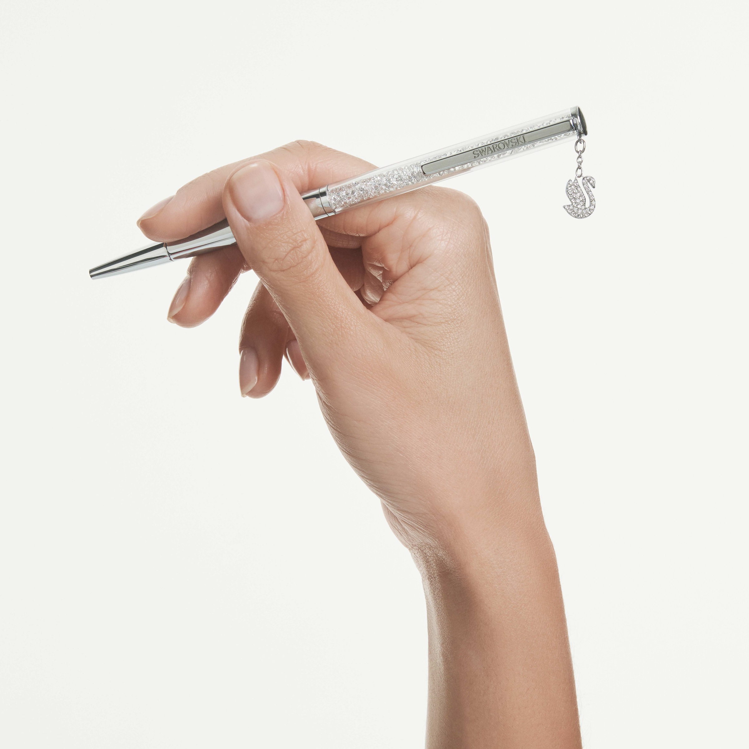 Swarovski Drehkugelschreiber »Schreibgerät Geschenk CRYSTALLINE mit Schwan-Charm« mit Swarovski® Kristallen