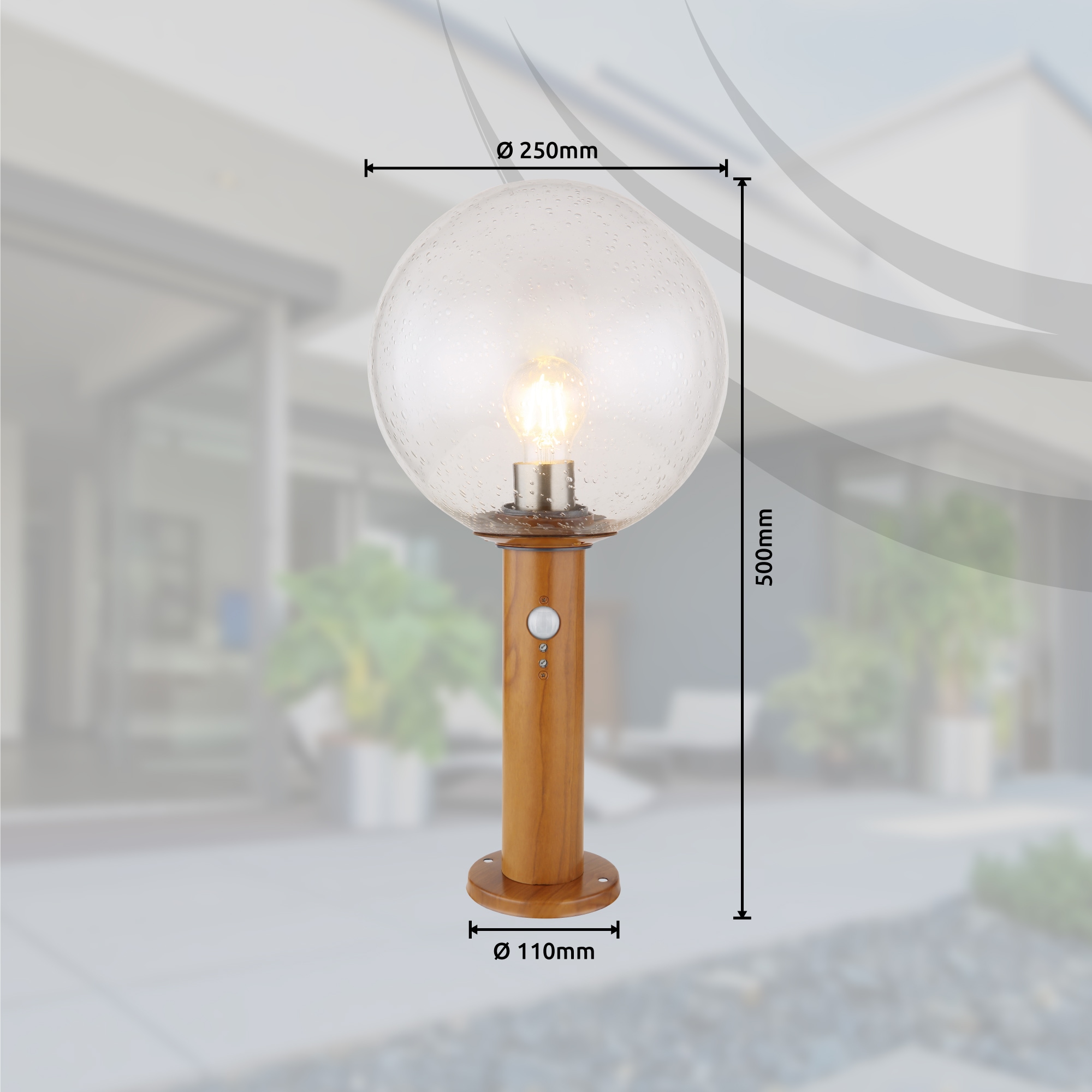 GLOBO LIGHTING Außen-Stehlampe »OSSY« E27 1 Stk. Außenleuchte mit Sensor für Garten & Weg