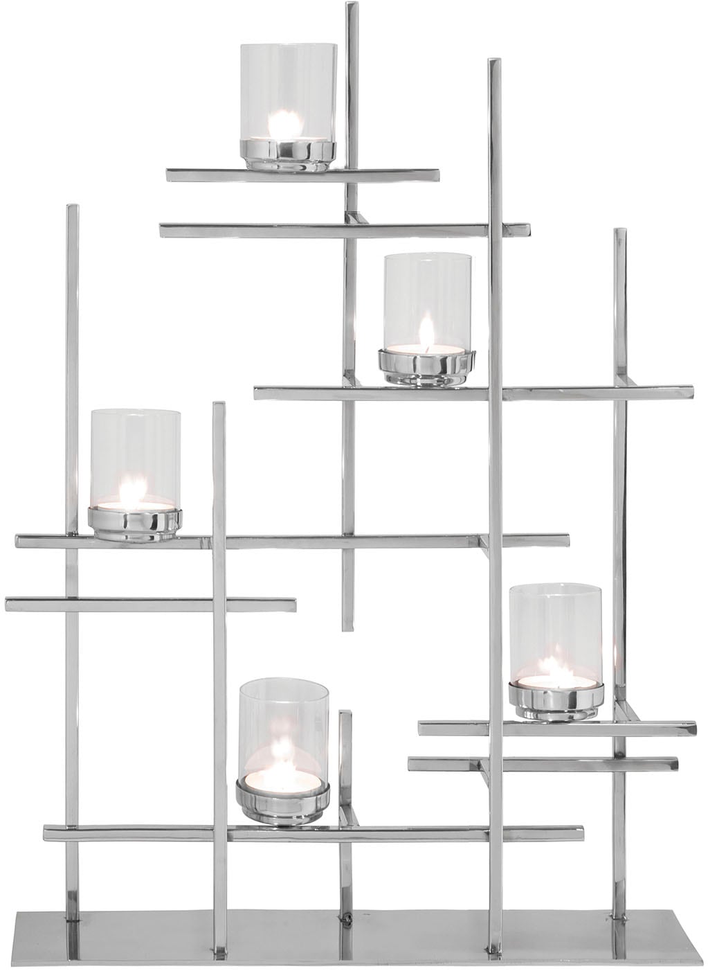 Teelichthalter »PALADIN«, (1 St.), Dekoleuchter, 5-flammig, aus Edelstahl, Höhe ca. 70 cm
