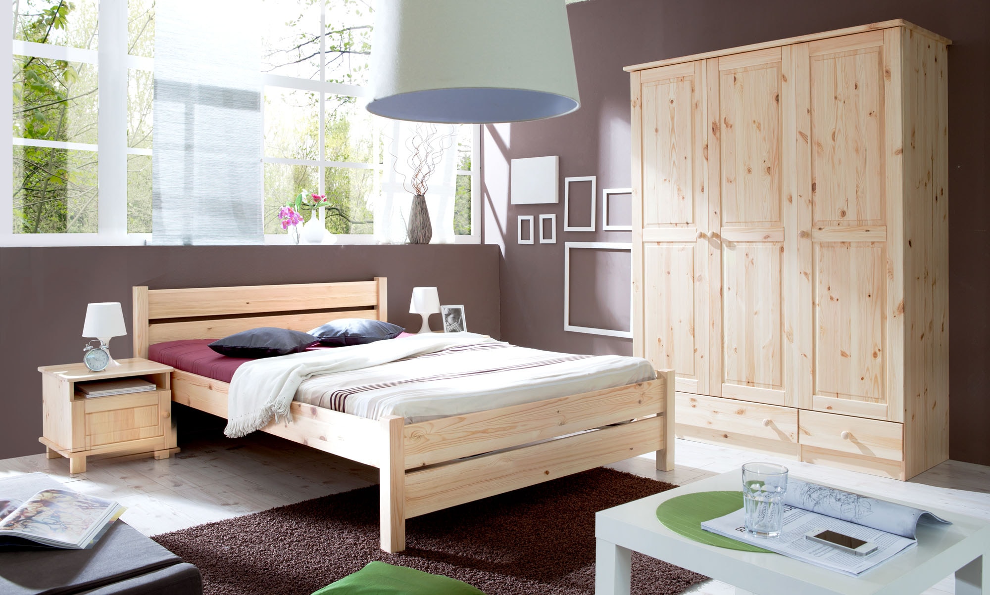Ticaa Massivholzbett »Bora«, ideal fürs Kinder- und Jugendzimmer, inklusive Rollrost