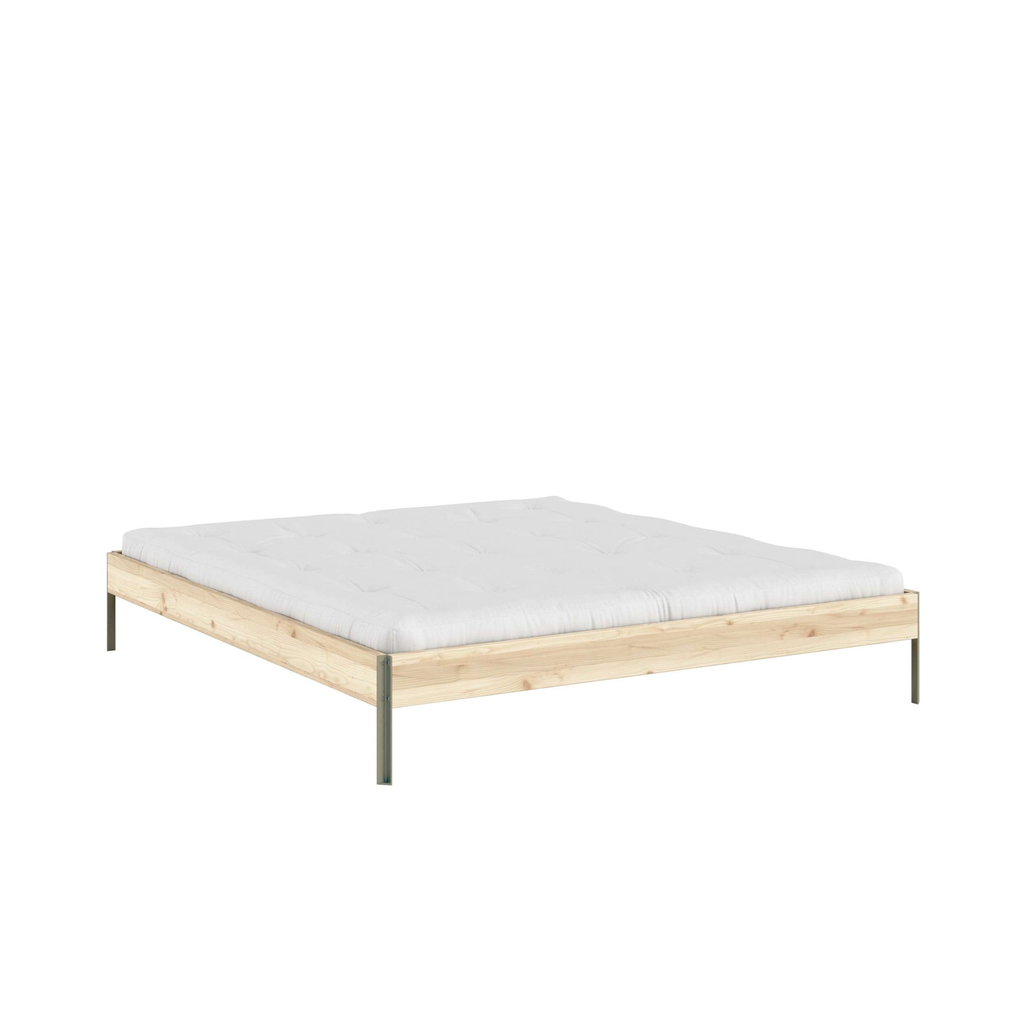 Bettgestell KARUP DESIGN, B:186cm H:34cm L:206cmraw, sage grün, Betten, "CORE BED Bodenbett, Holzrahmen, Futonbett, Jugendbett, Holzbett",