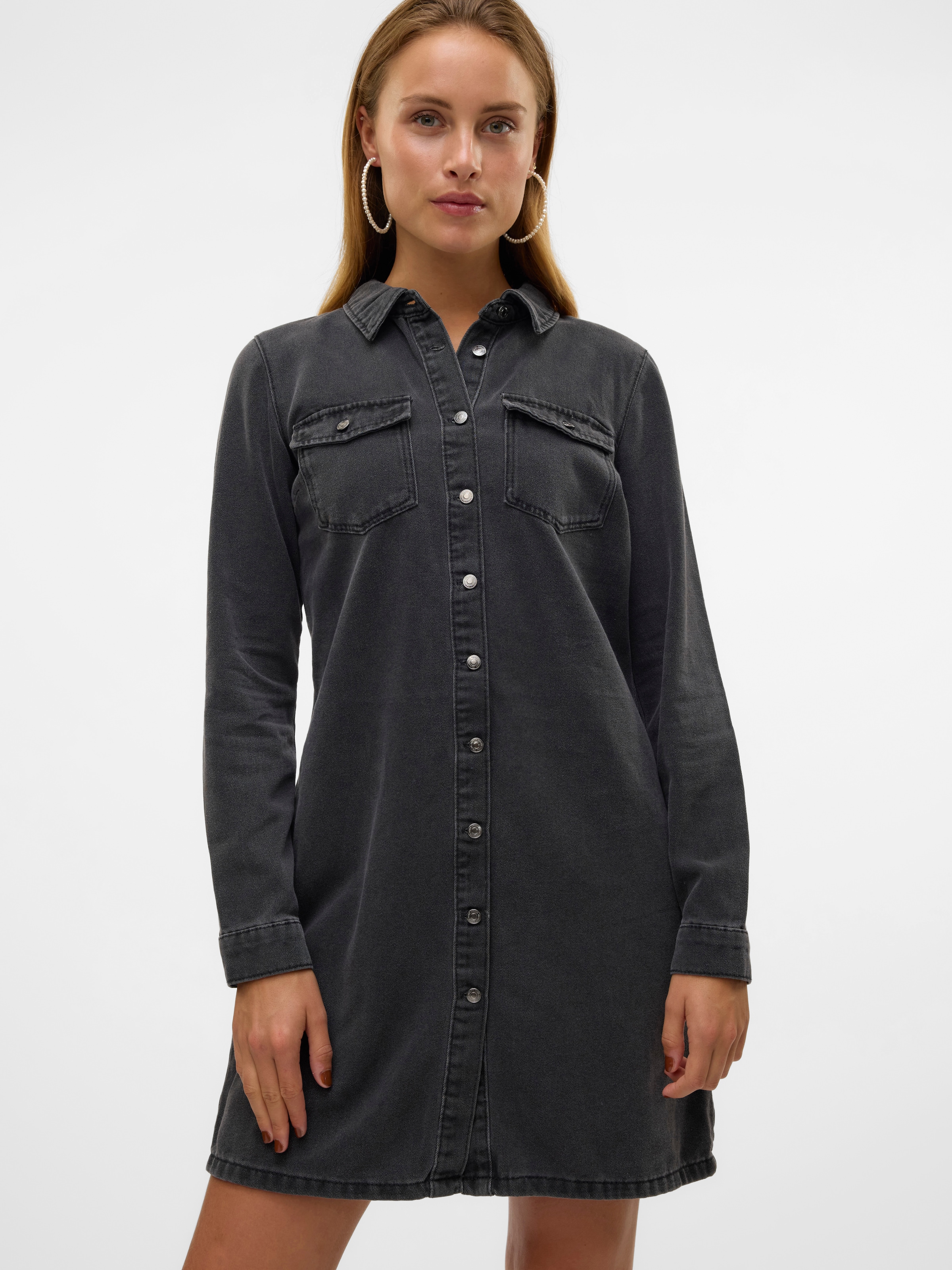 Vero Moda Jeanskleid "VMJENNIE LS SHORT DENIM DRESS GA NOOS" günstig online kaufen